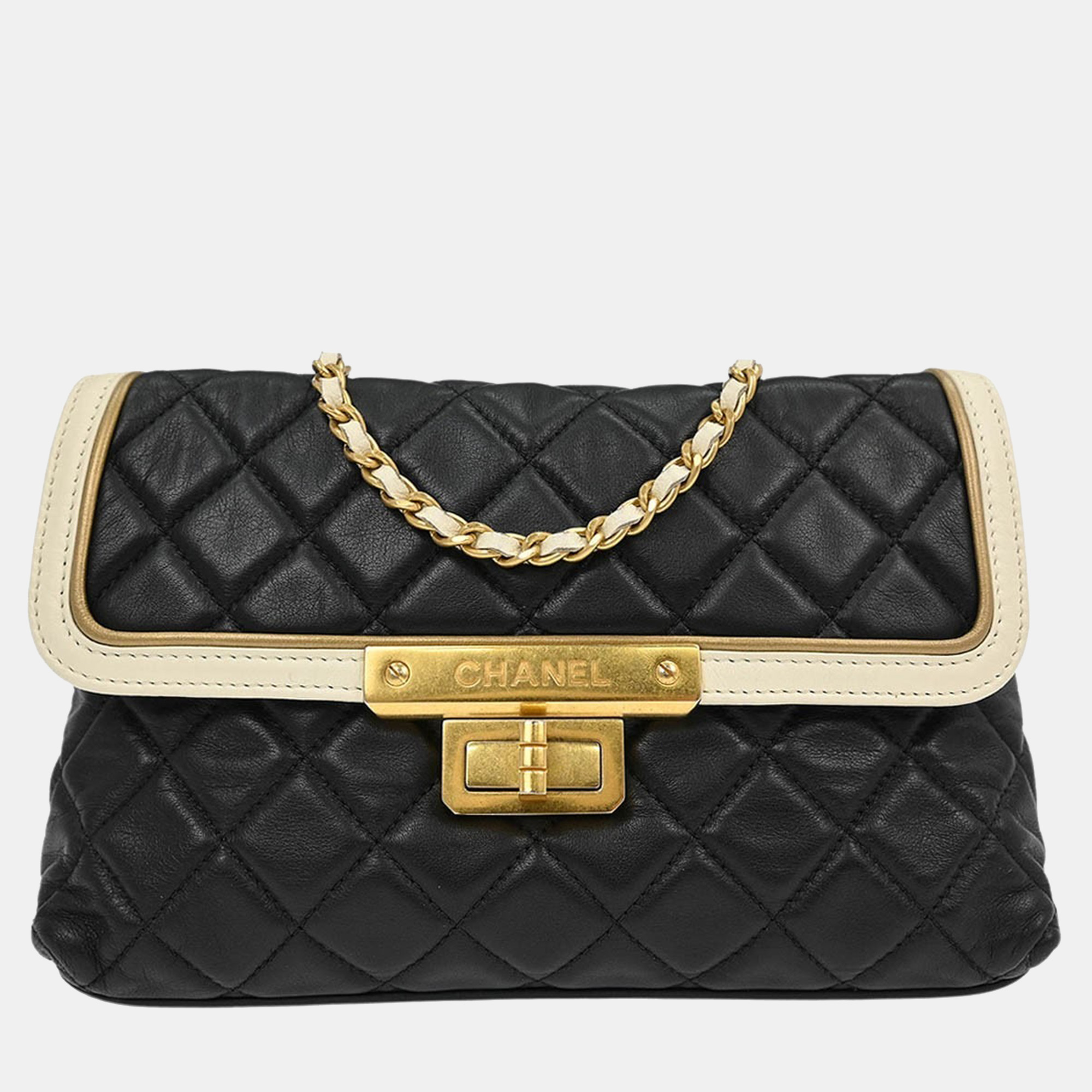 

Chanel Black Lambskin Mademoiselle Lock Shoulder Bag