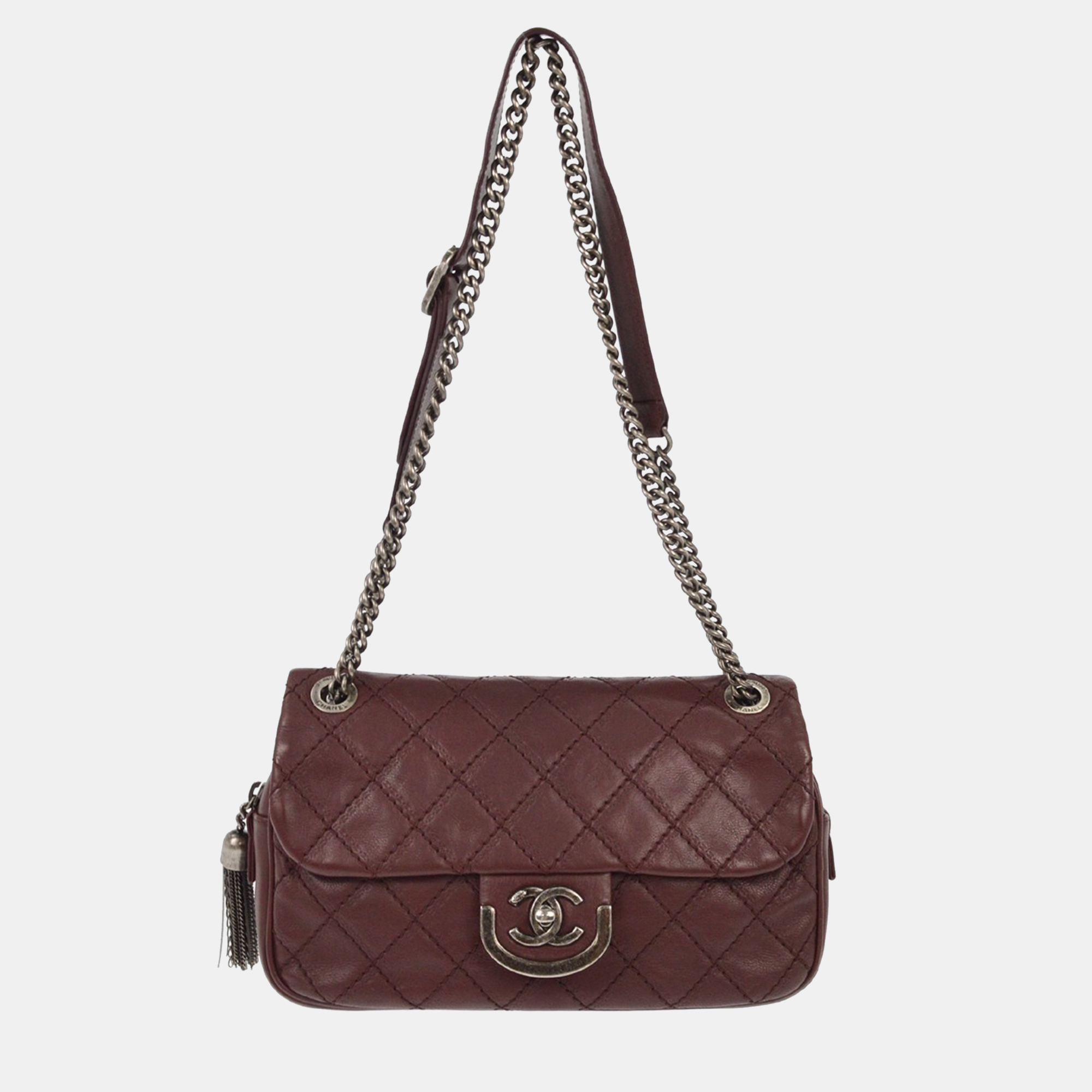 

Chanel Bordeaux Calfskin Coco Sporran Shoulder Bag, Brown