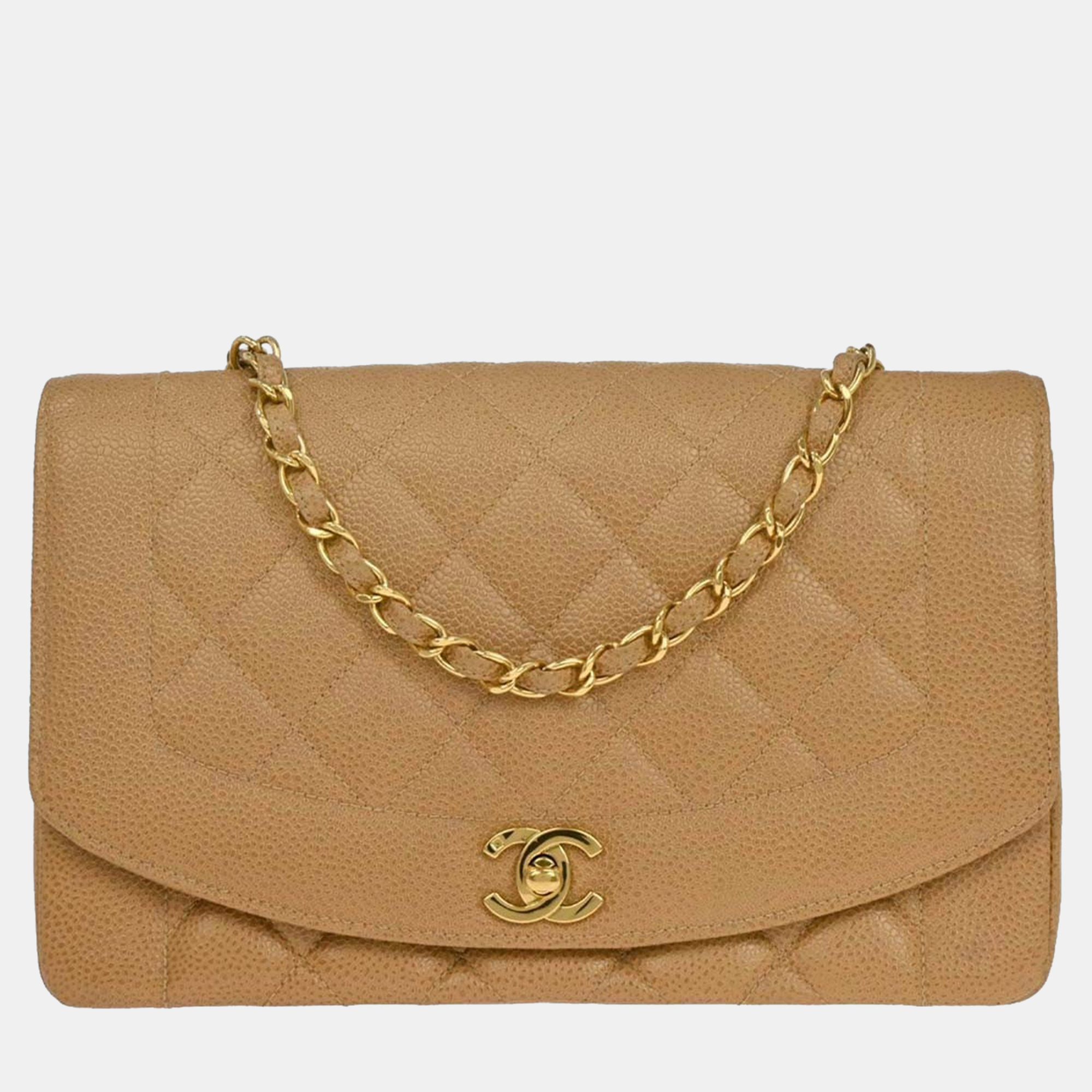 

Chanel Beige Calfskin Medium Diana Shoulder Bag