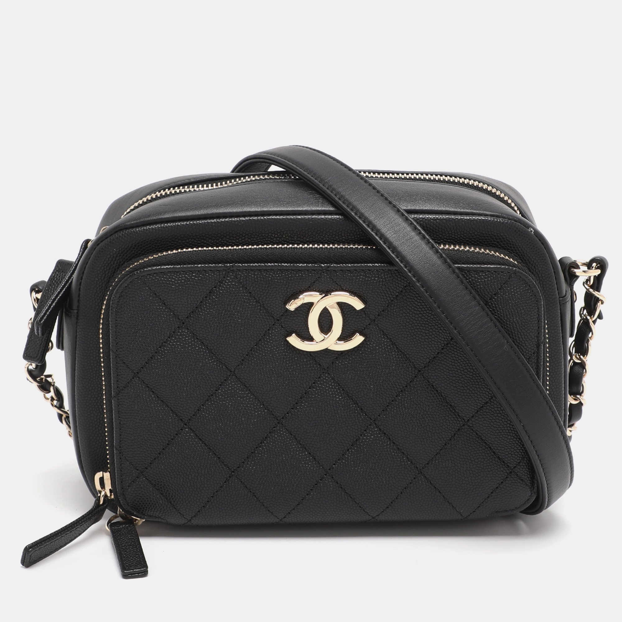 

Chanel Black Quilted Leather Business Affinity Camera Case Shoulder Bag