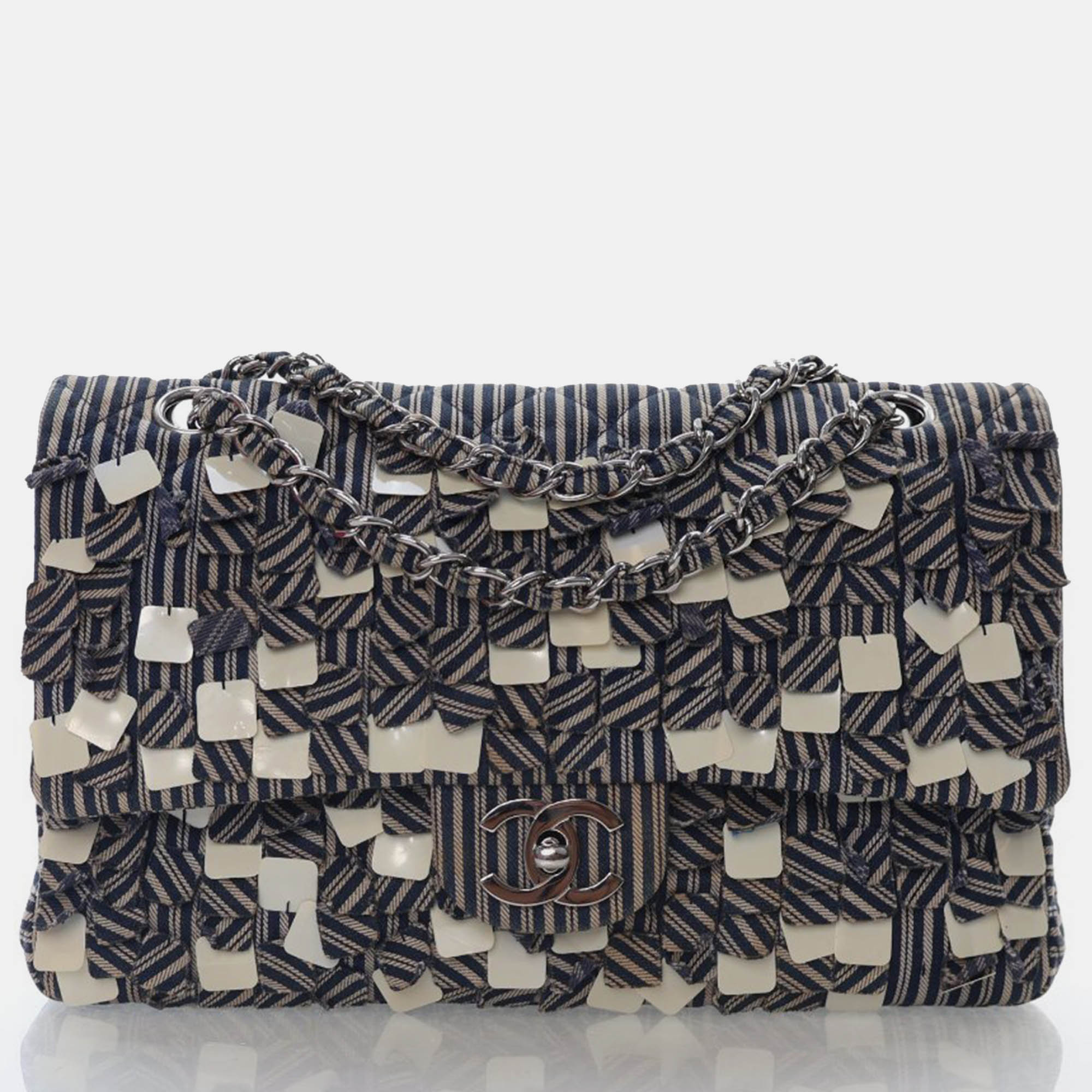 

Chanel Medium Blue/White Denim Classic Double Flap Bag