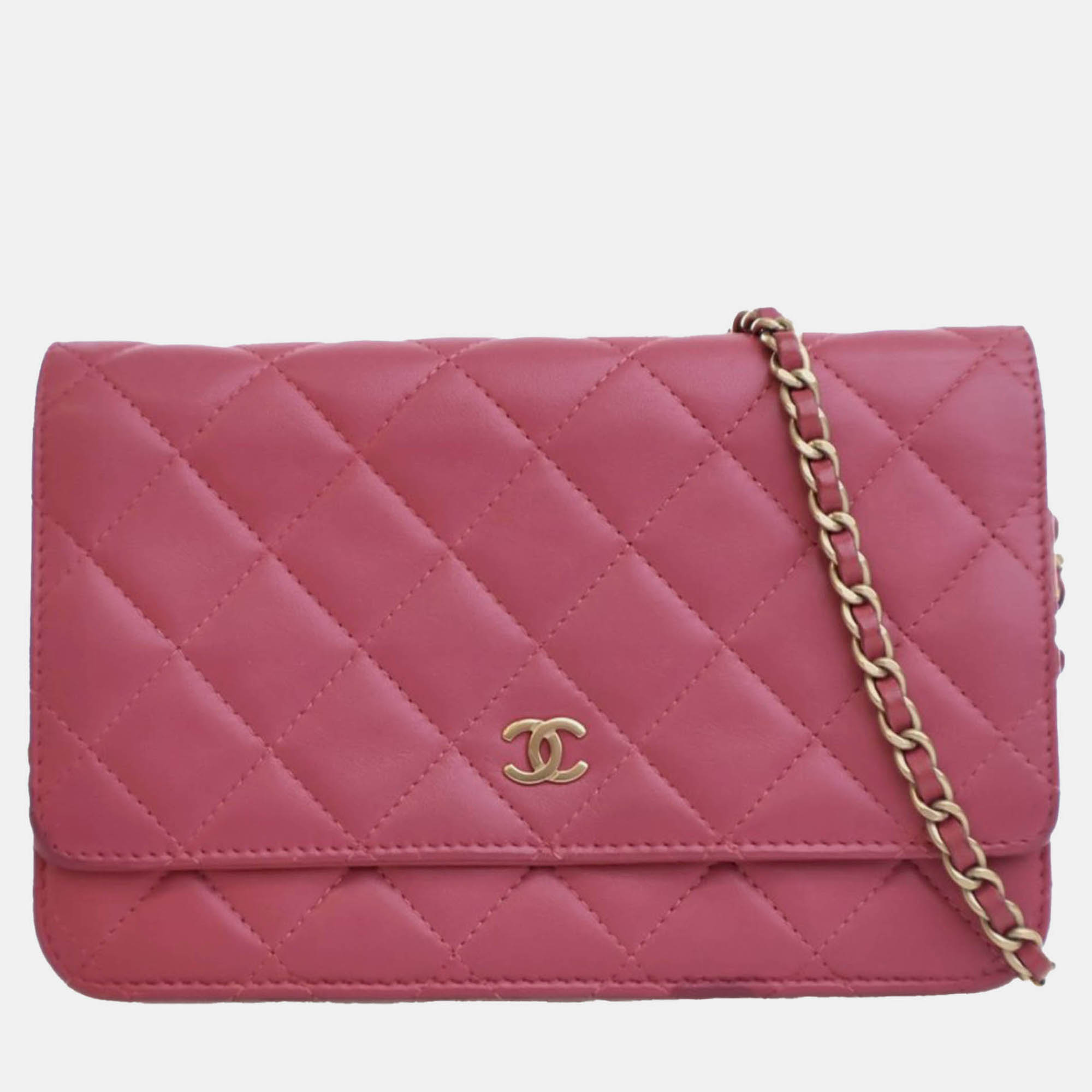 

Chanel Pink Classic Lambskin Wallet on Chain