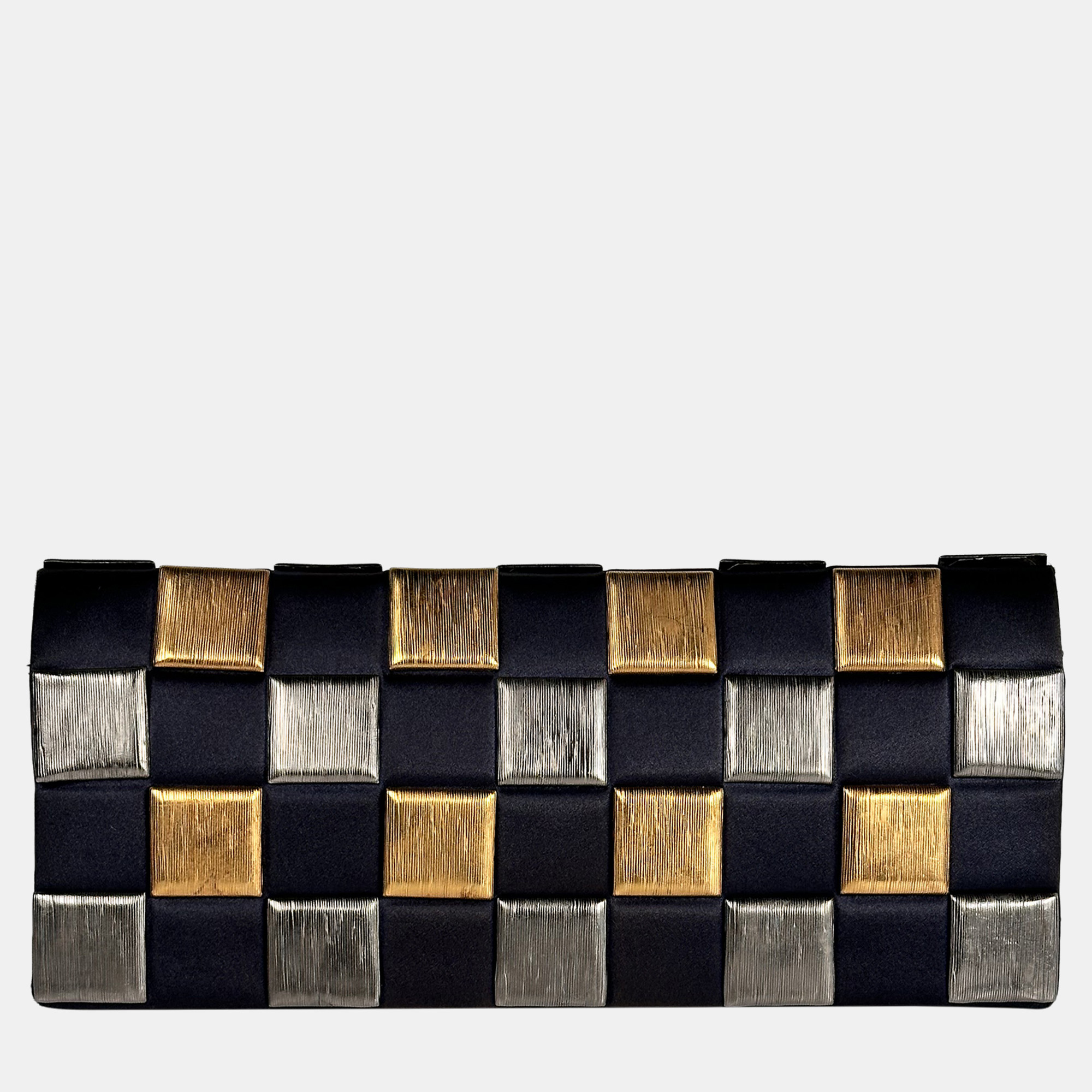 

Chanel Black Pochette en Satin et Metal Bag