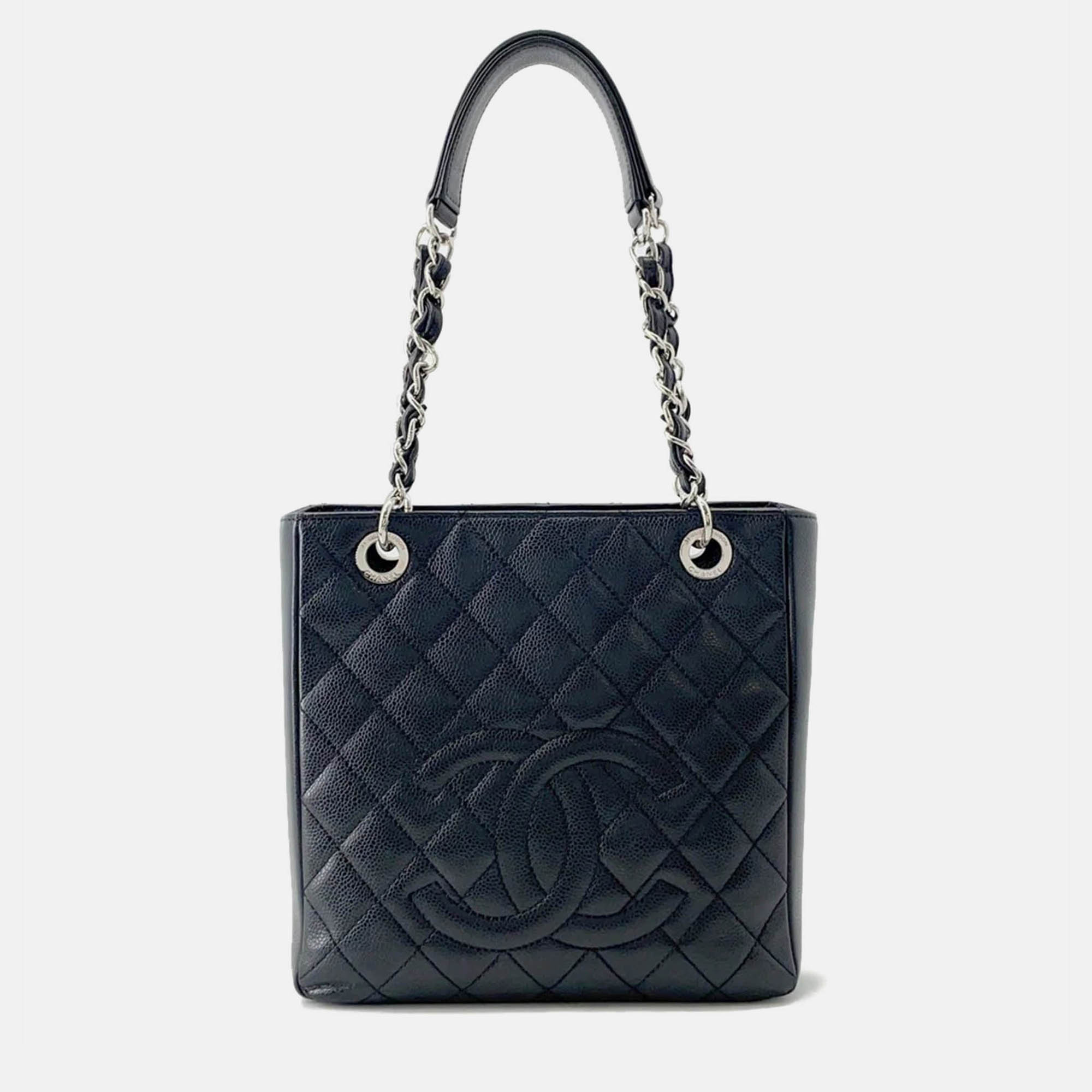 

Chanel Pst Chaintote Bag Black Caviar Leather