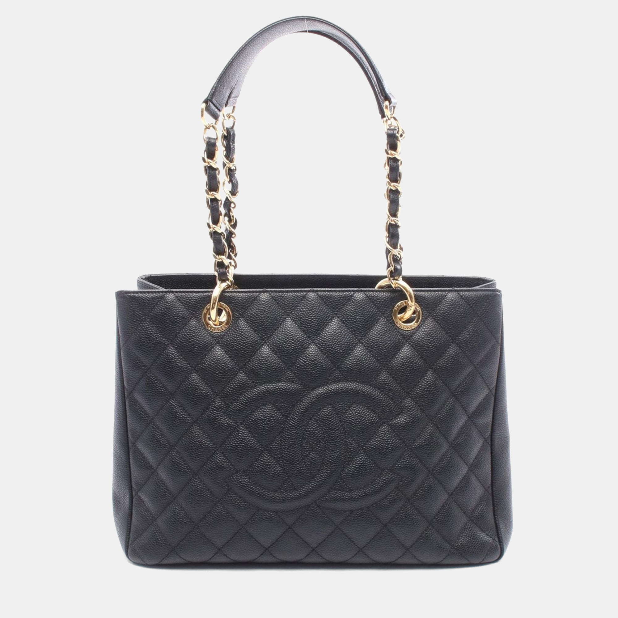 

Chanel Matelasse Grand Shopping Tote Chain Bag Gst Calfskin Black