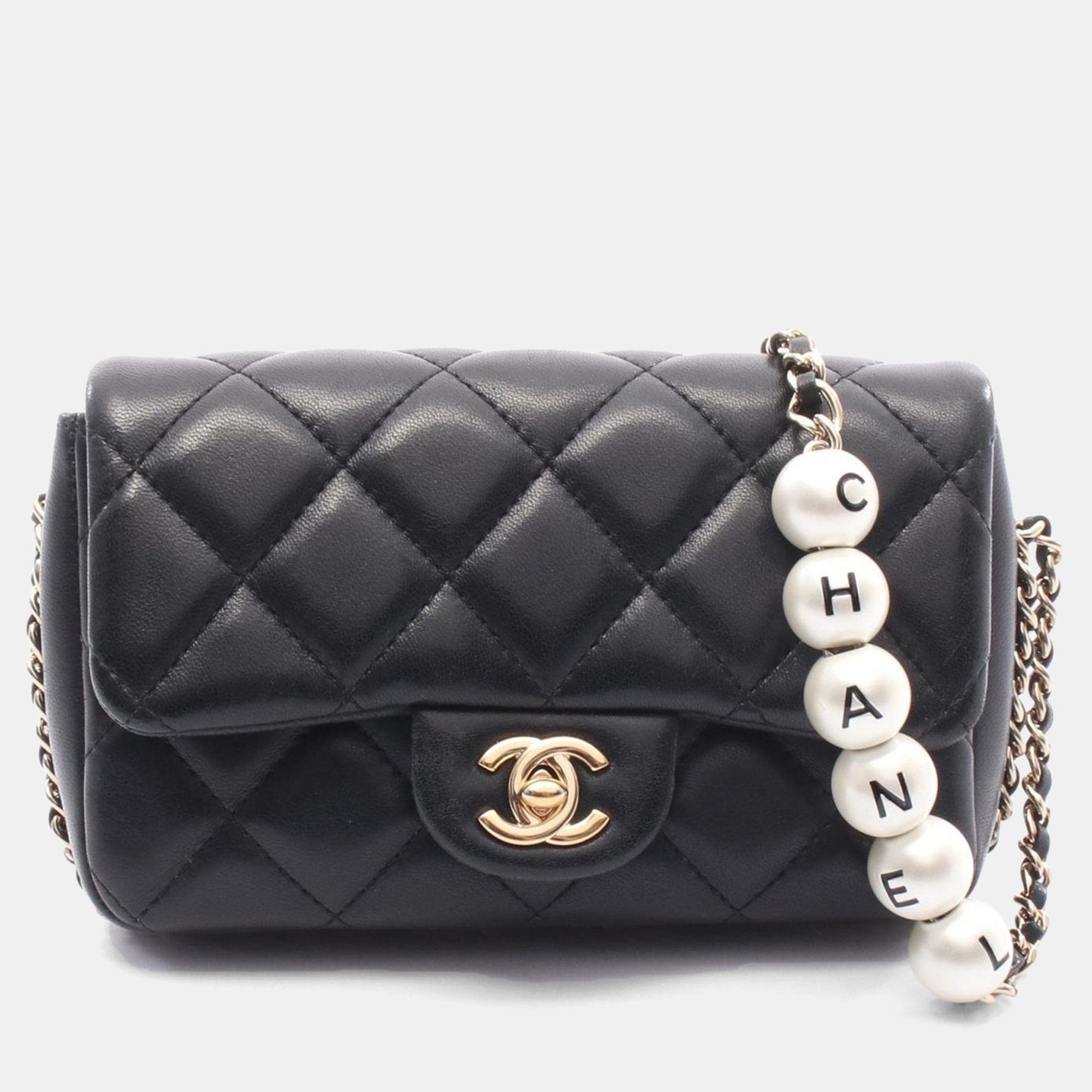 

Chanel Matelasse Small Flap Shoulder Bag Lamb Leather Black