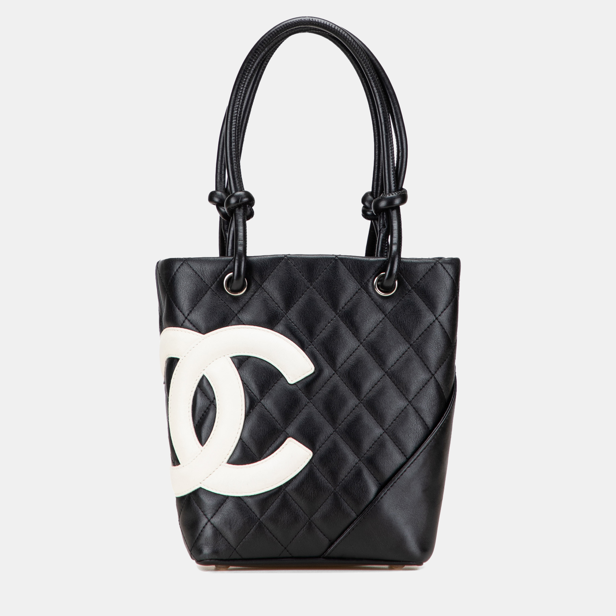 

Chanel Black Small Quilted Lambskin Cambon Ligne Tote
