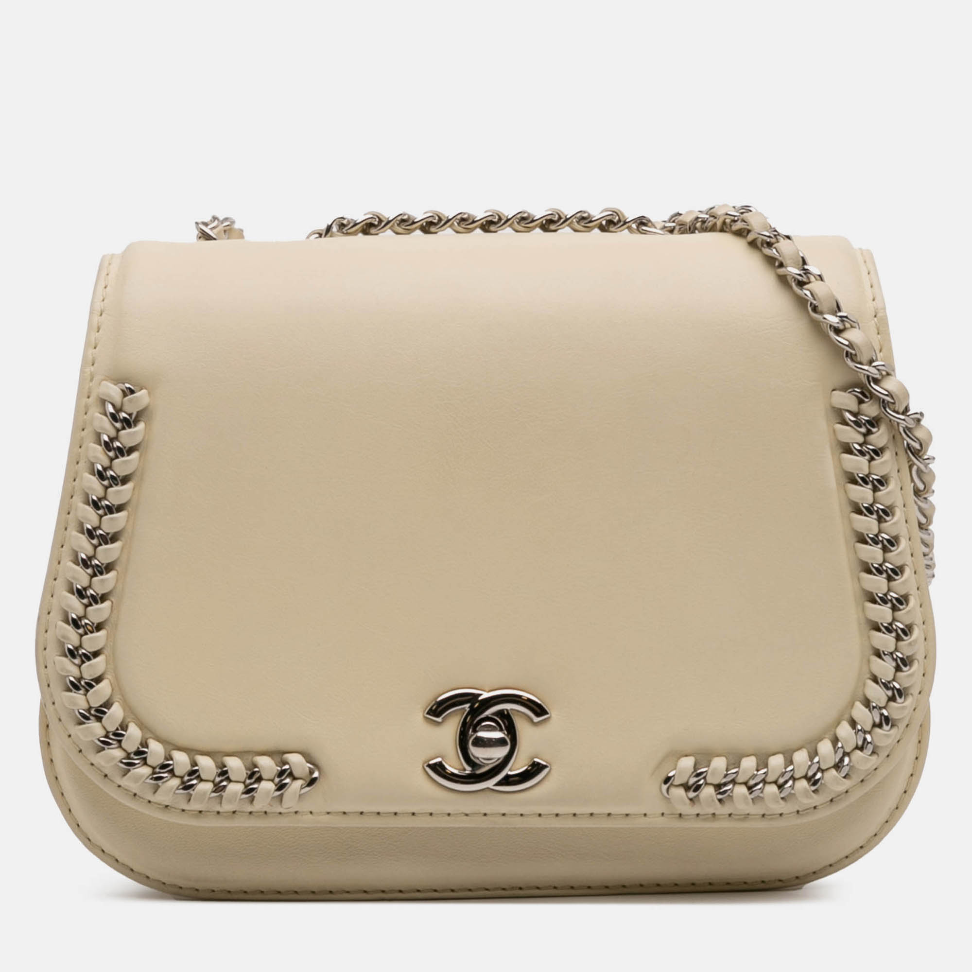 

Chanel Cream Small Calfskin Braided Chic Flap Bag