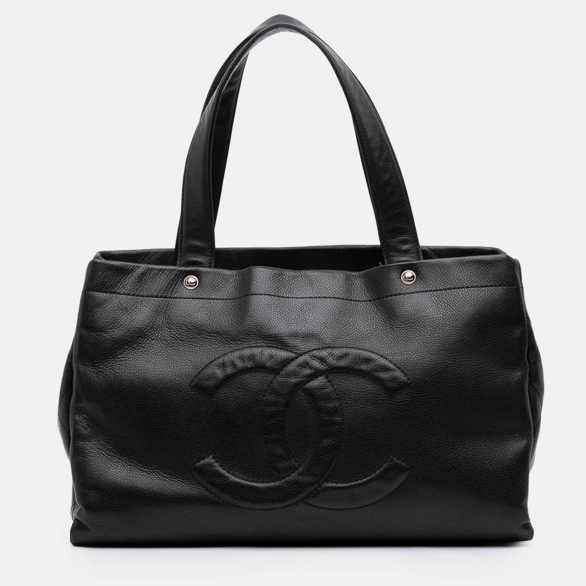 

Chanel Black CC Caviar Tote