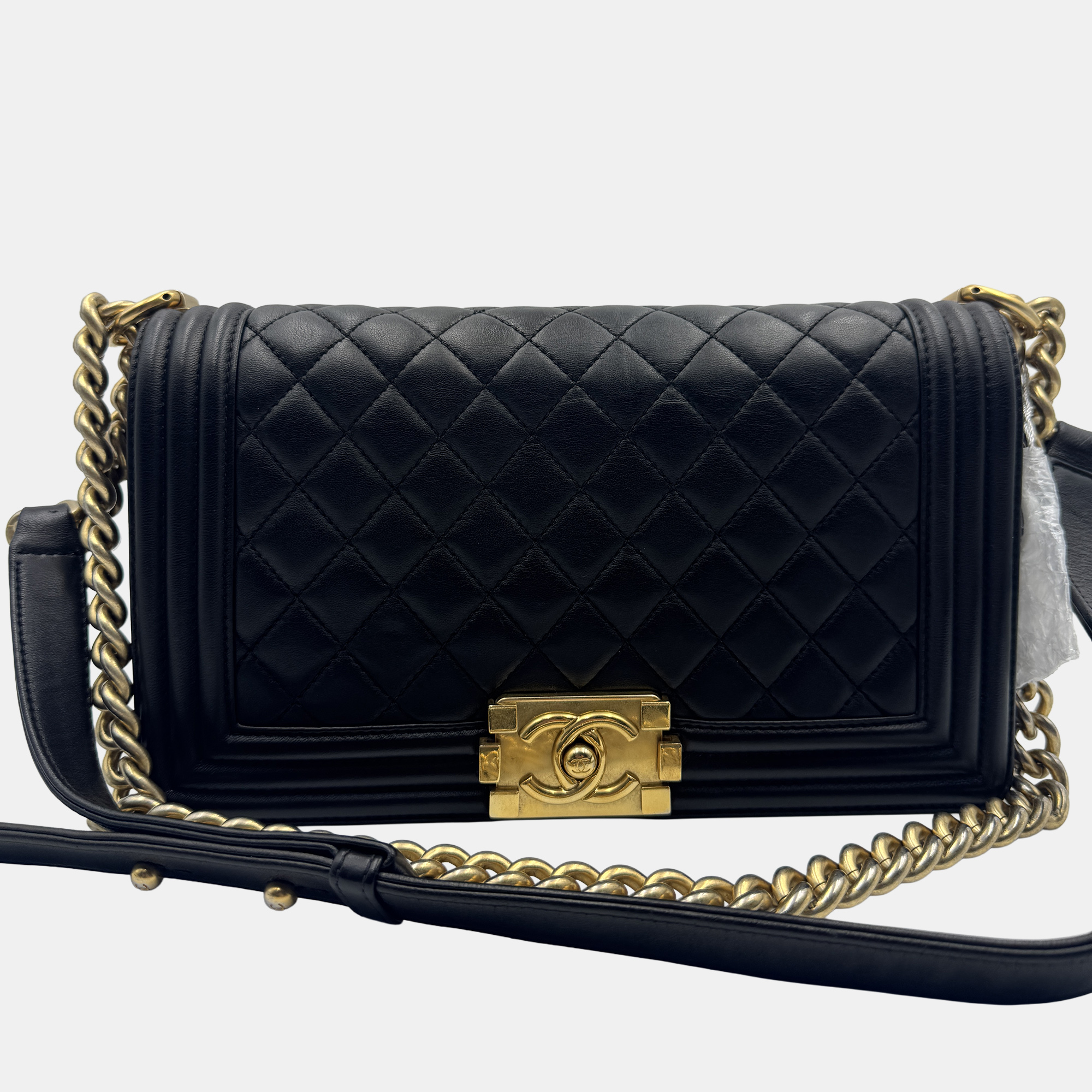 

Chanel Black Quilted Leather Medium Boy Flap Bag