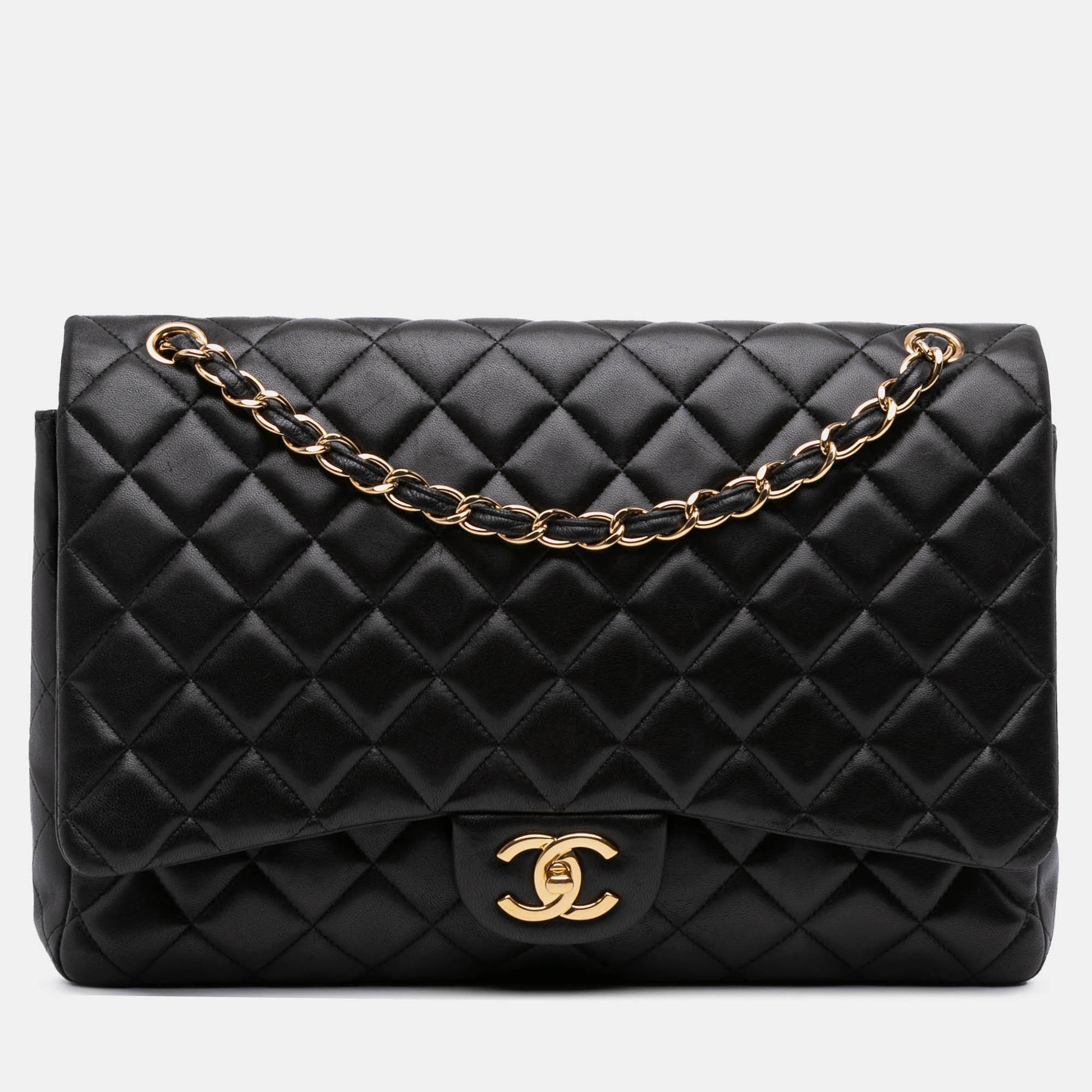 

Chanel Black Maxi Classic Lambskin Double Flap