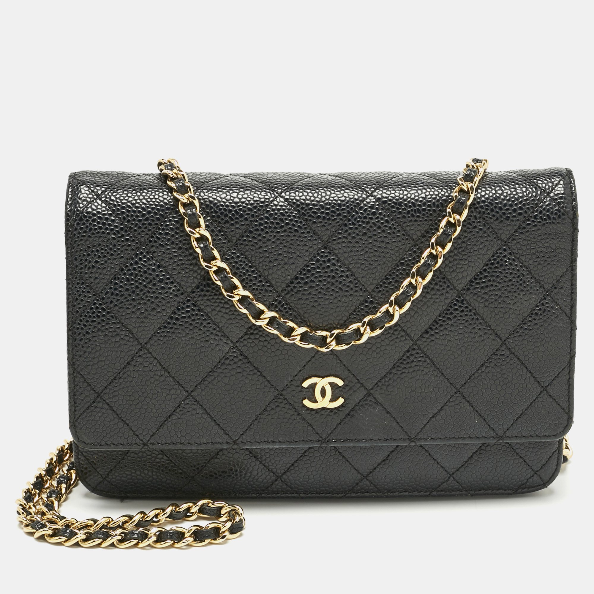

Chanel Black Quilted Caviar Leather Classic Wallet on Chain