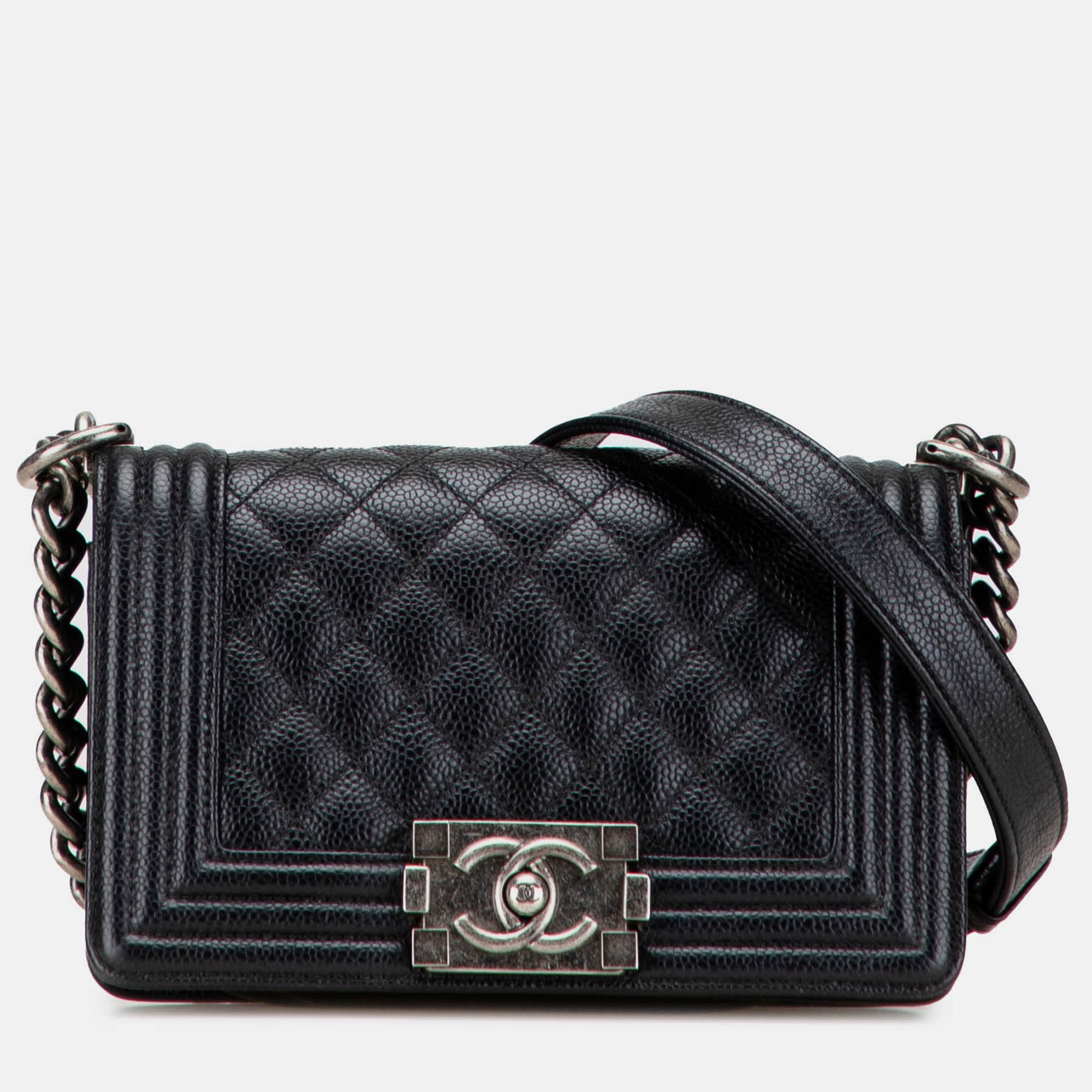 

Chanel Black Small Quilted Caviar Boy Flap