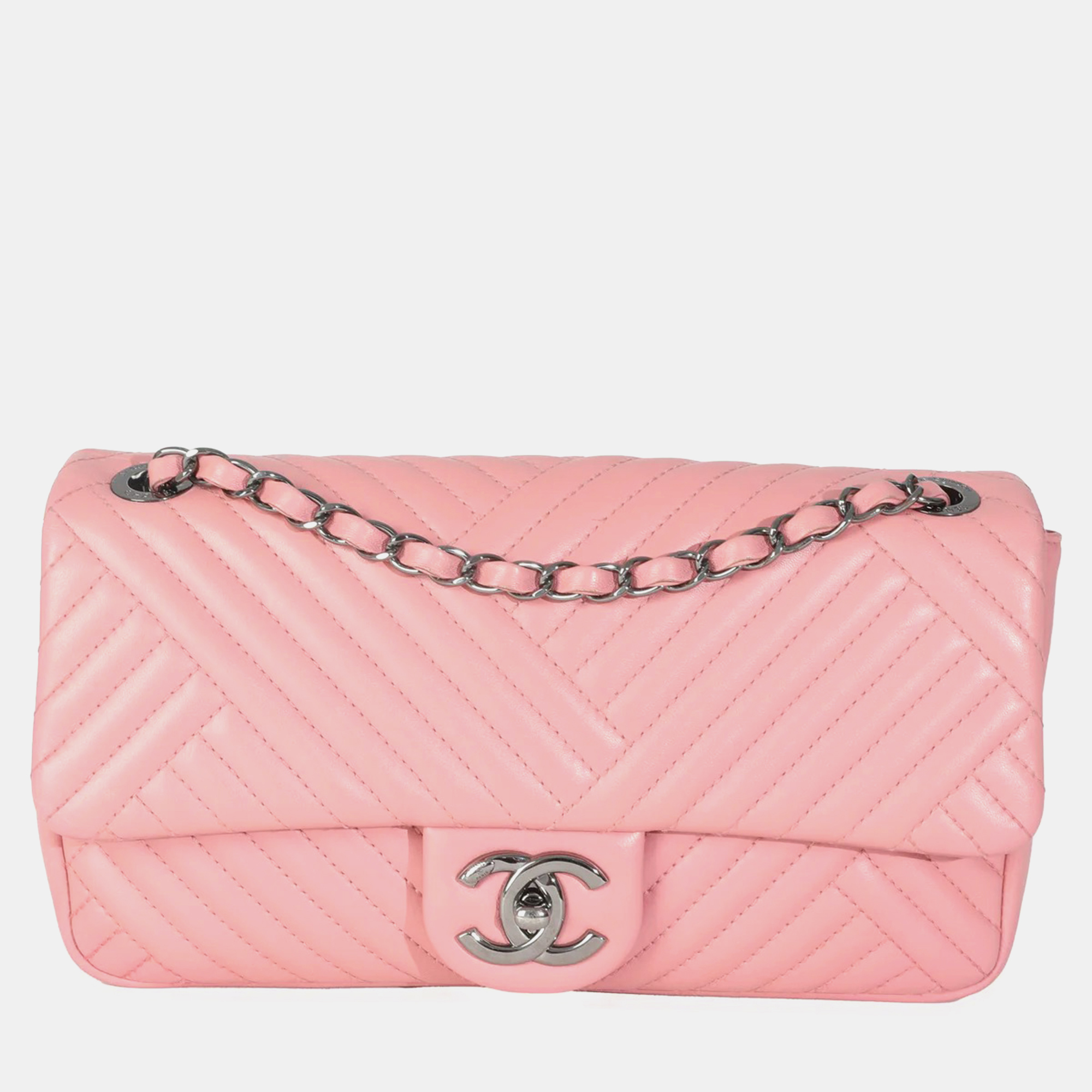 

Chanel Pink Lambskin Medium CC Crossing Flap Bag