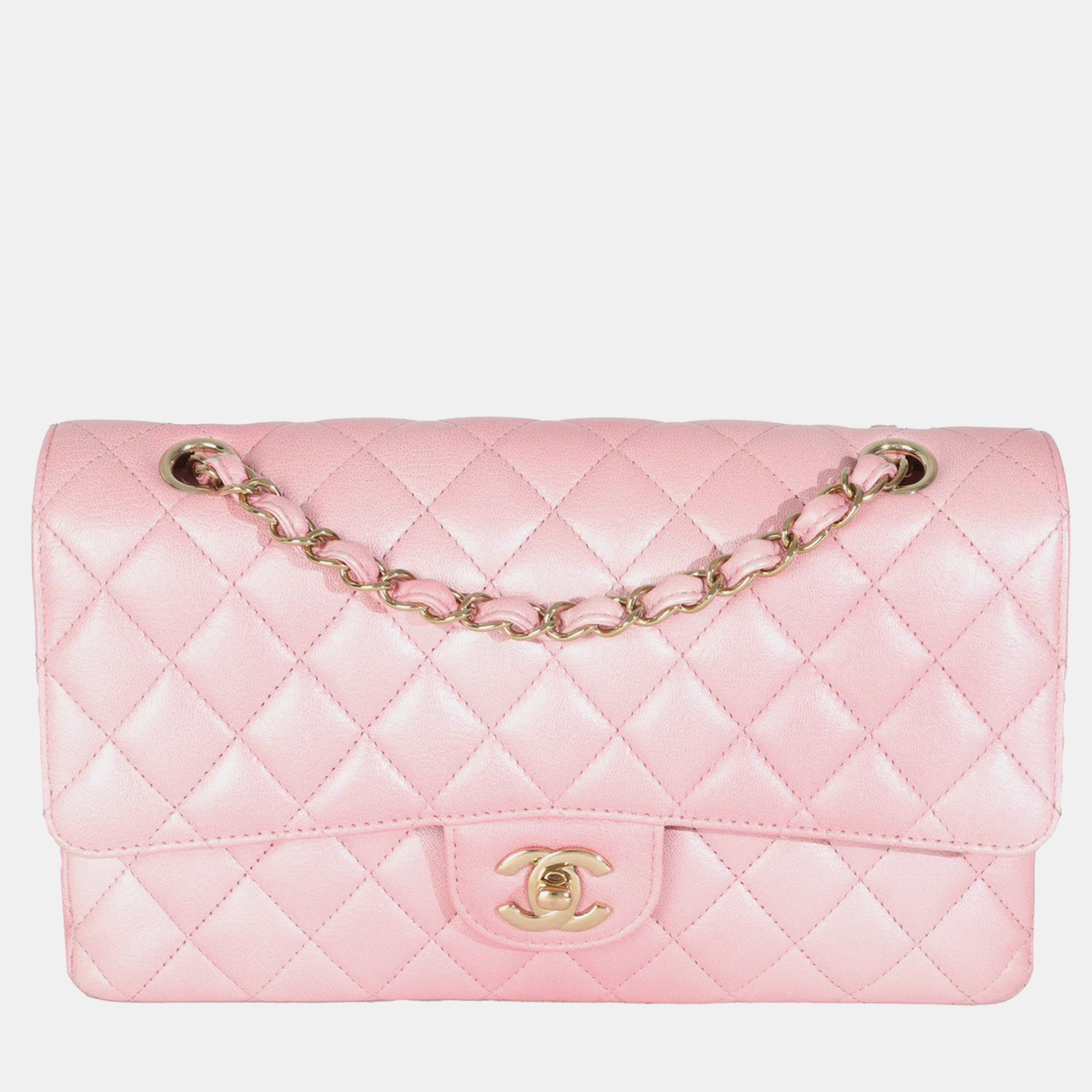 

Chanel Pink Ombre Metallic Quilted Goatskin Medium Double Flap Bag
