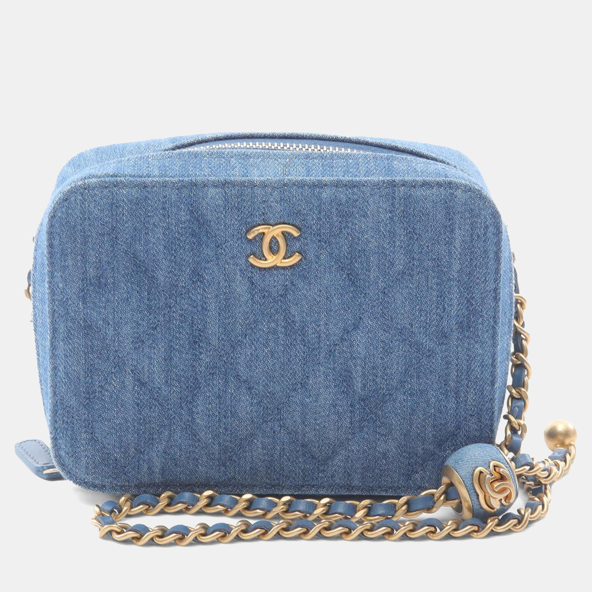 

Chanel Blue Quilted Denim Pearl Crush Camera Bag