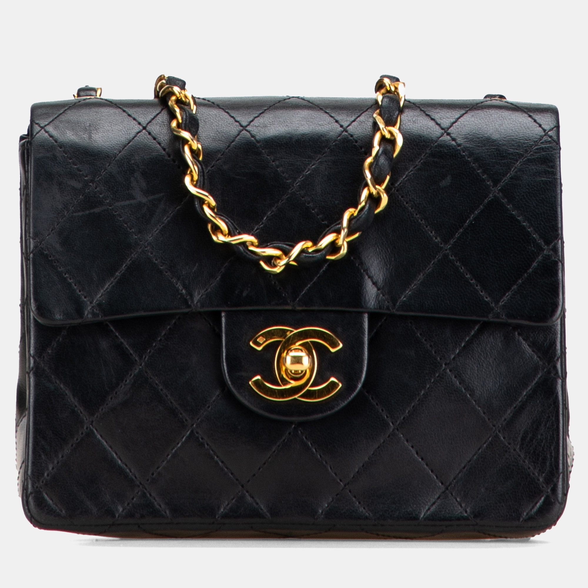 

Chanel Black Mini Square Classic Lambskin Single Flap