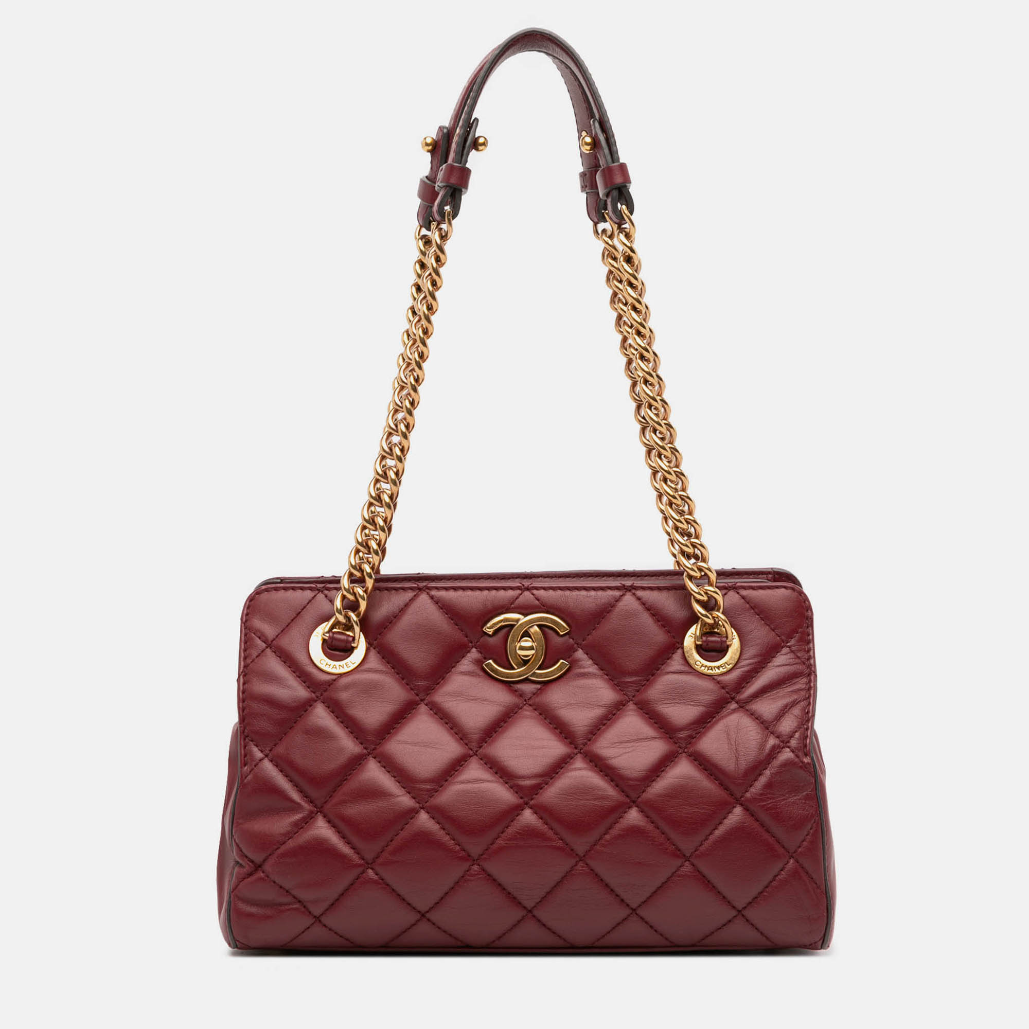 

Chanel Red Small Quilted Calfskin Perfect Edge Tote