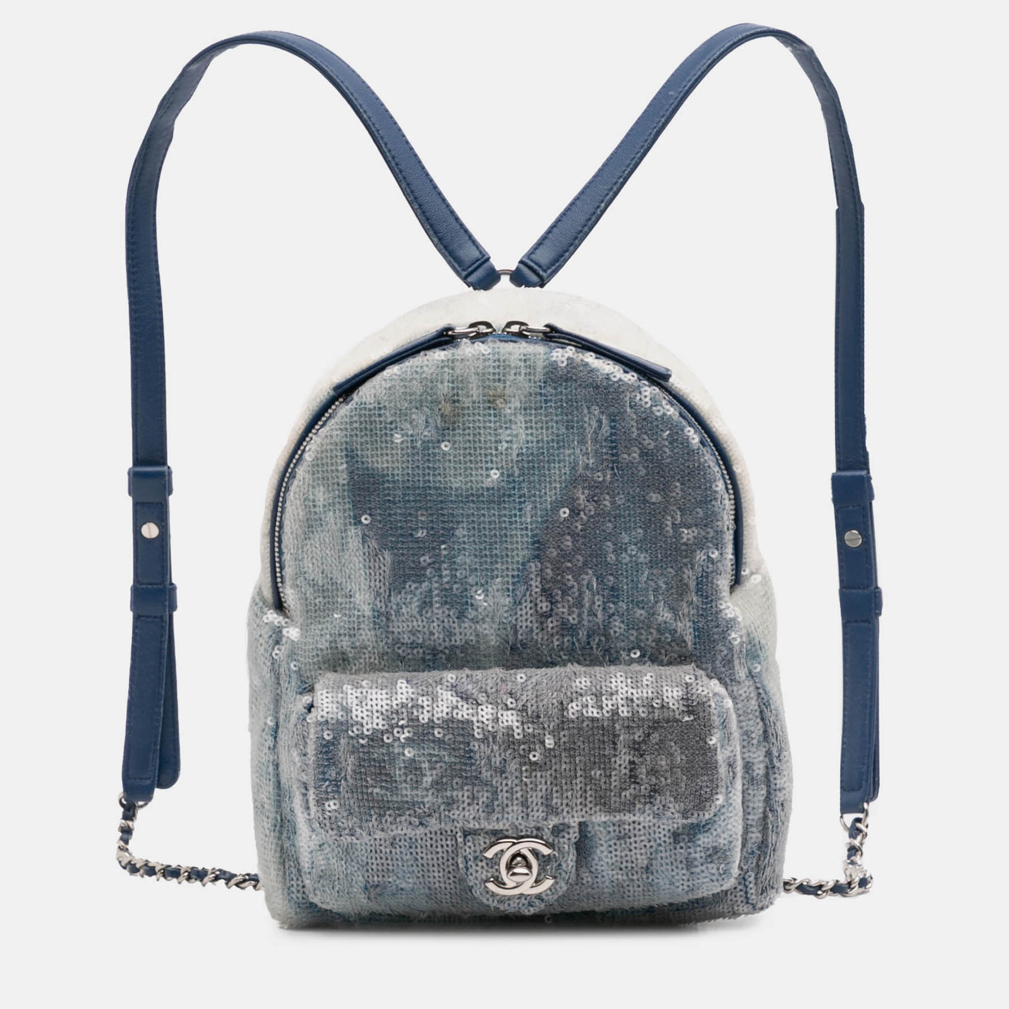 

Chanel Blue Sequin Waterfall Backpack