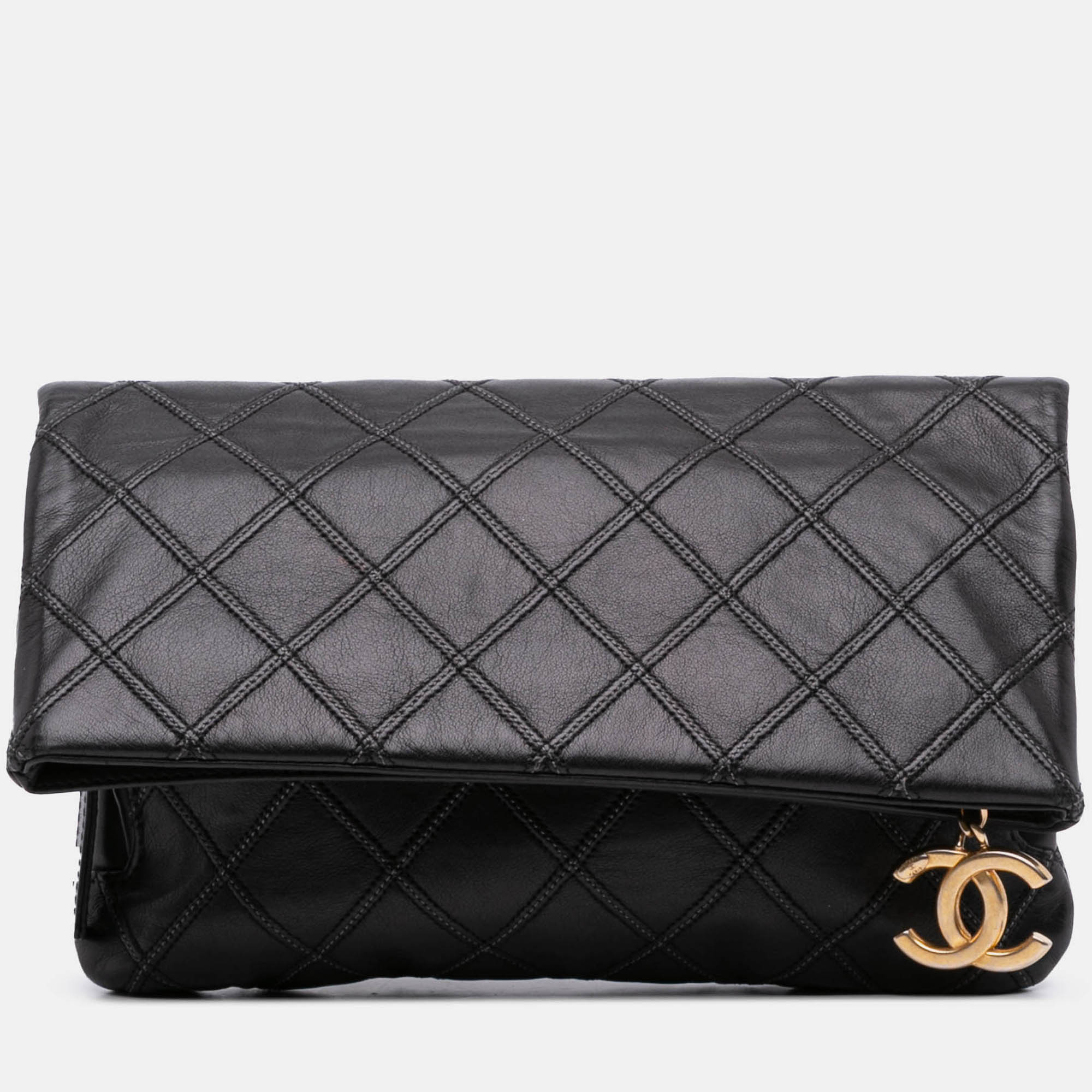 

Chanel Black Quilted Lambskin Leather Clutch