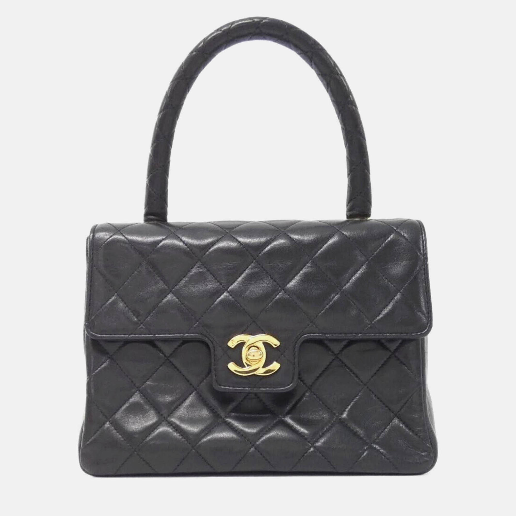 

Chanel Black Lambskin Leather Handbag