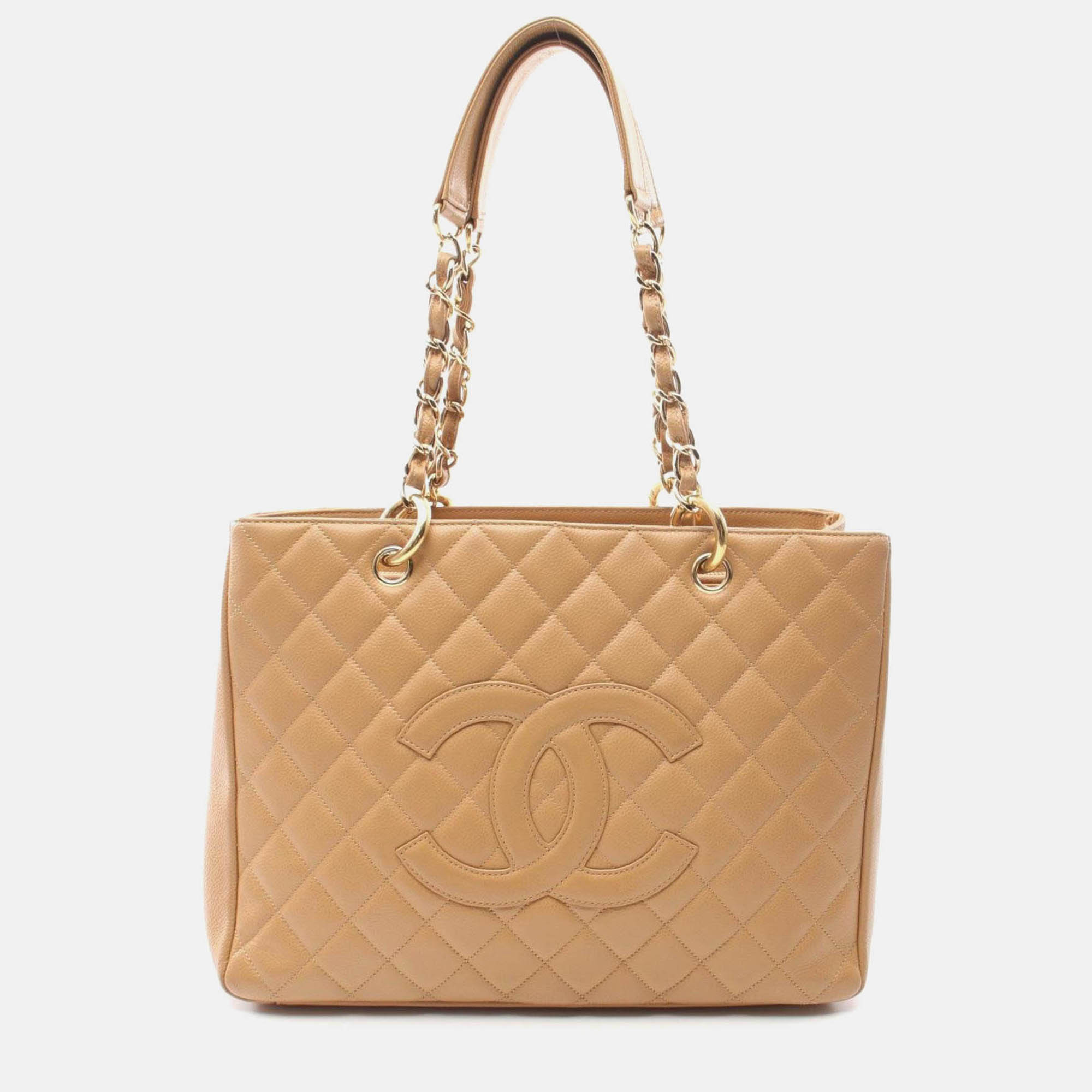 

Chanel Matelasse Grand Gst Tote Bag Leather Grained Calfskin Brown