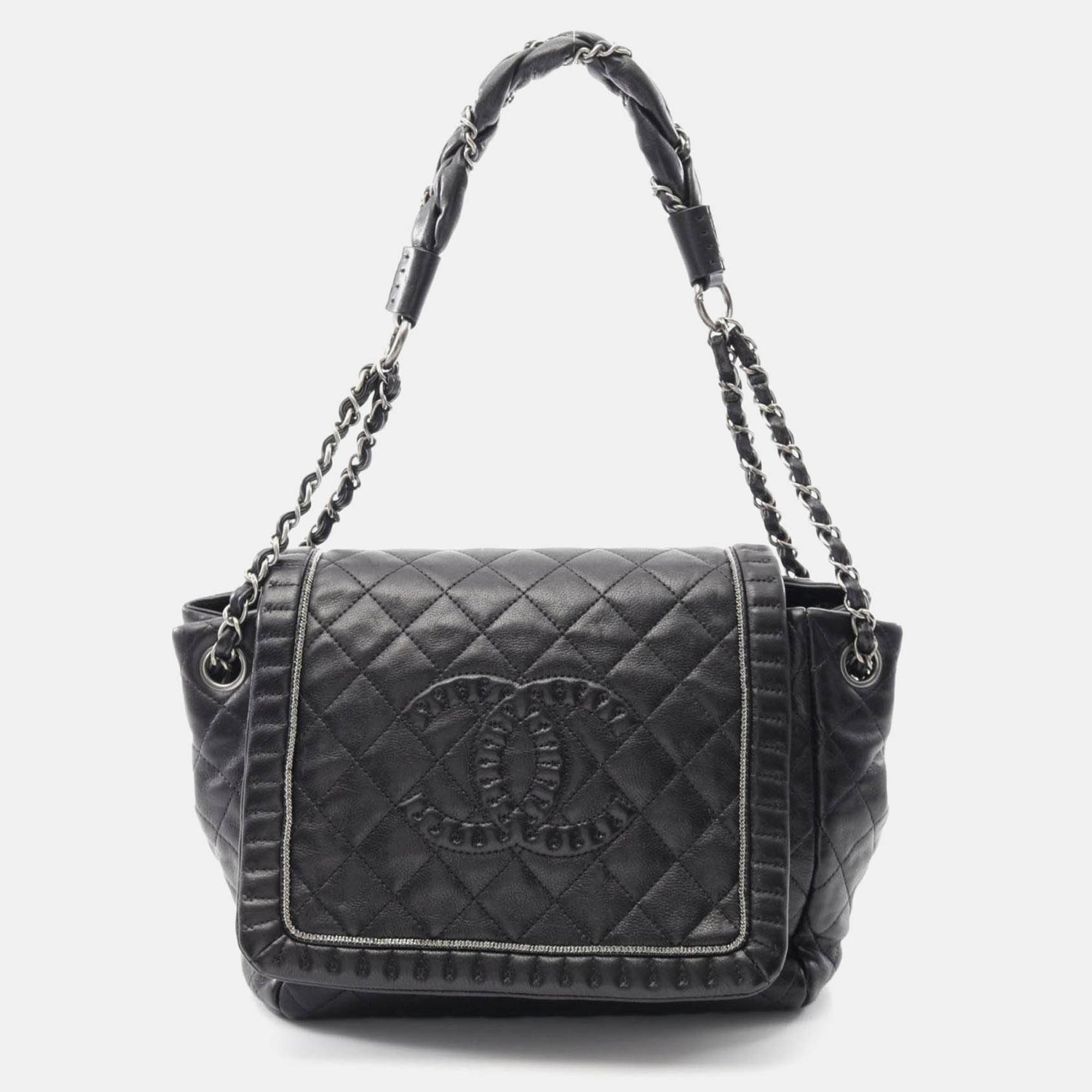 

Chanel Istanbul Accordion Black Lambskin Flap Bag
