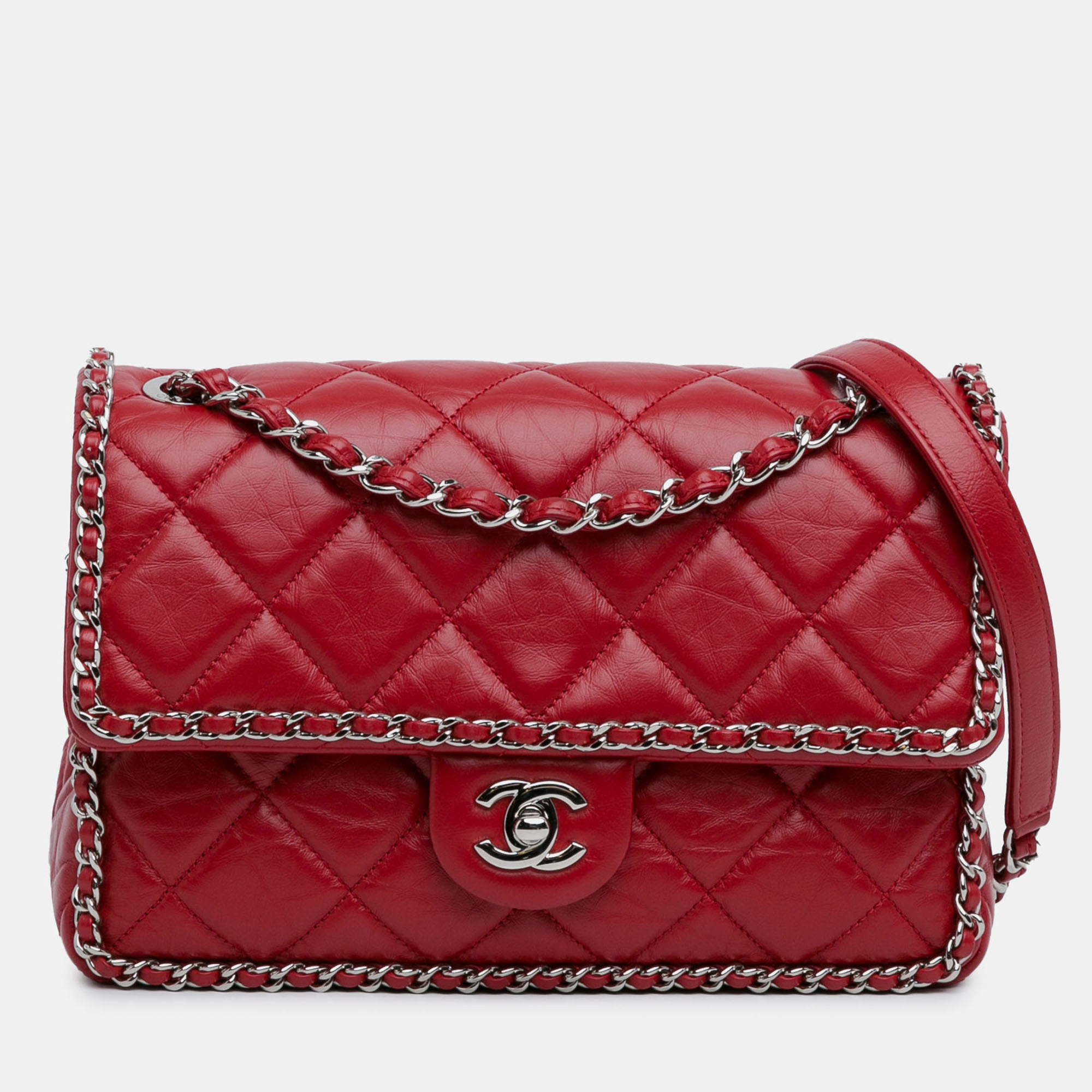 

Chanel Red Running Chain Flap Bag