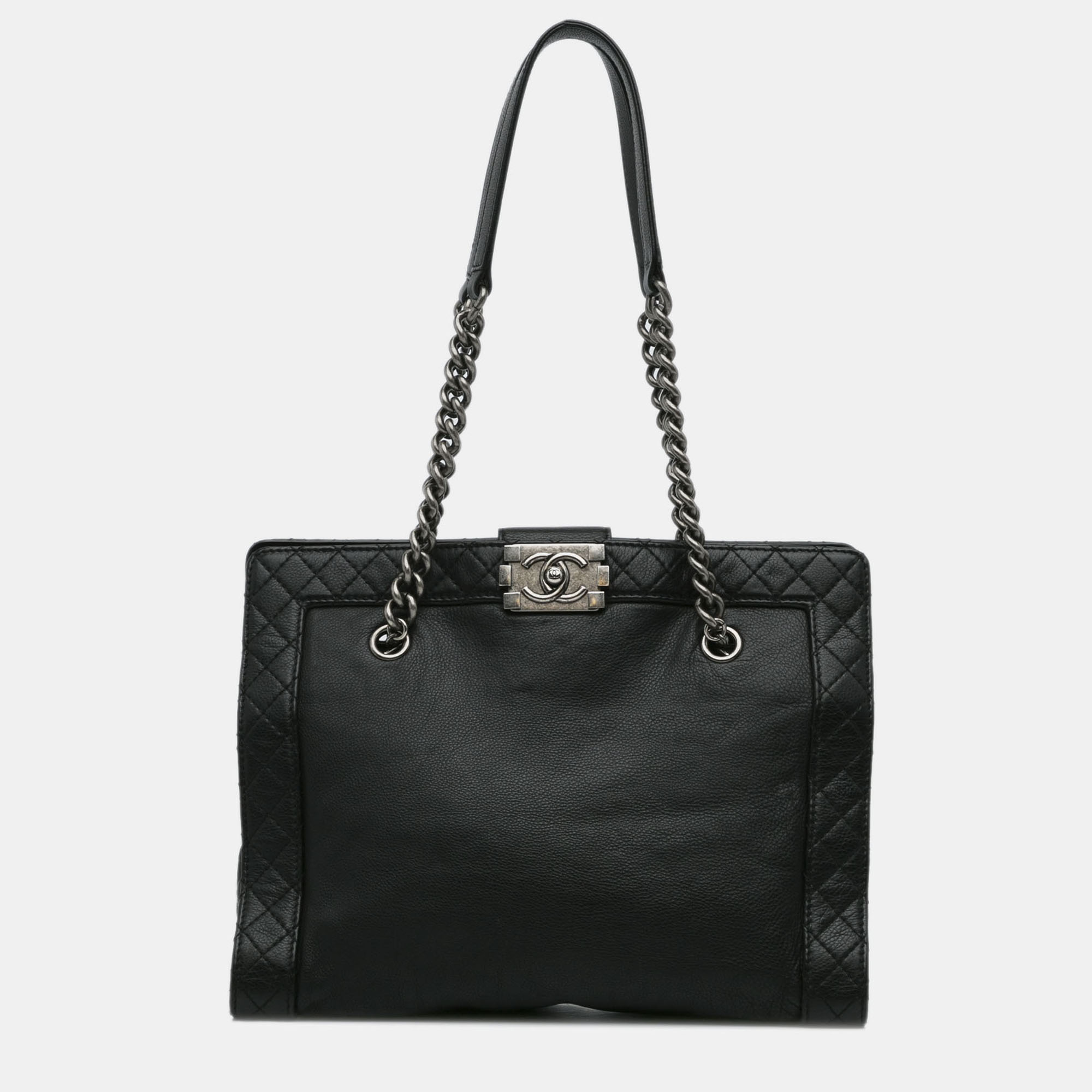 

Chanel Black Medium Calfskin Boy Reverso Shopping Tote