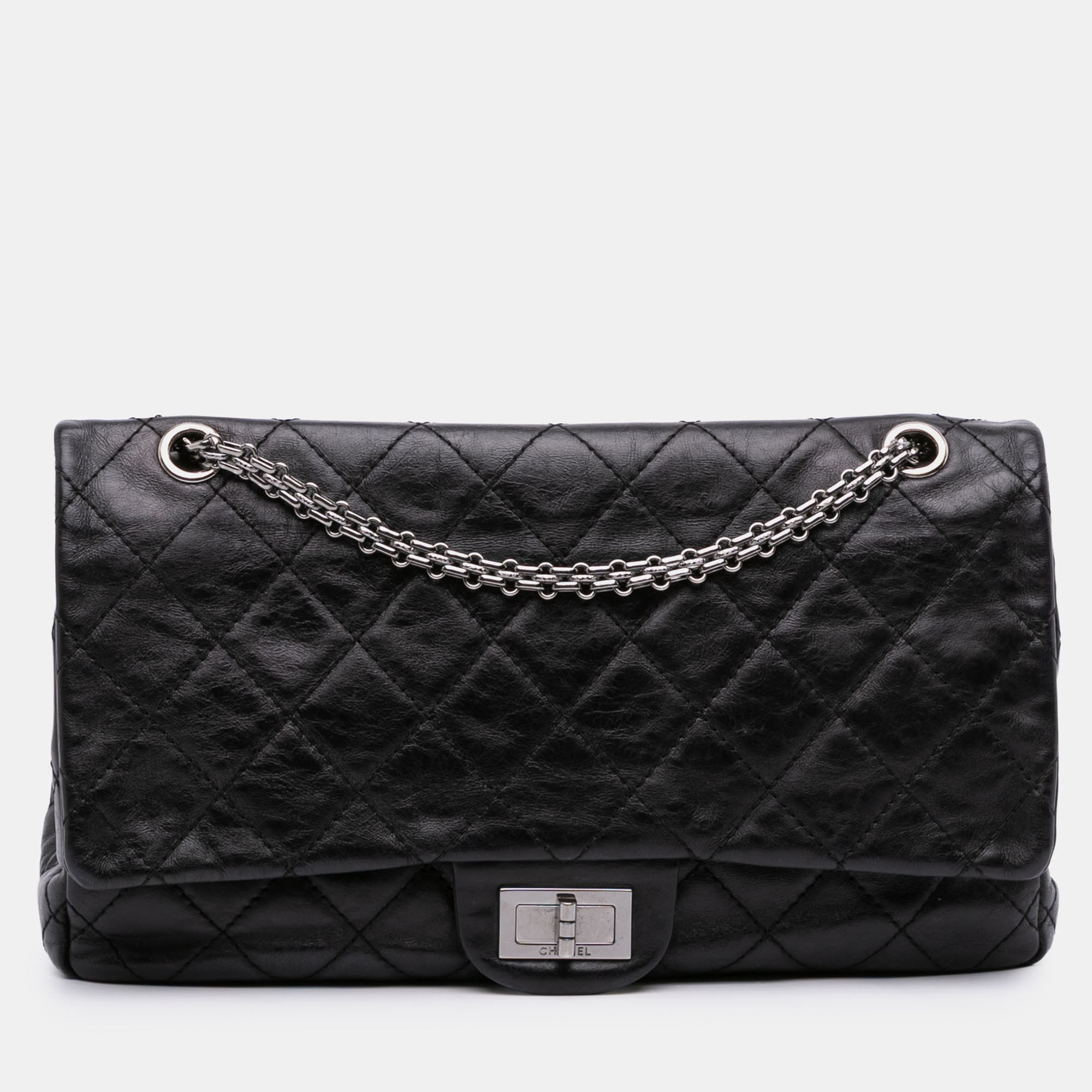 

Chanel Black Reissue 2.55 Aged Calfskin Double Flap 227