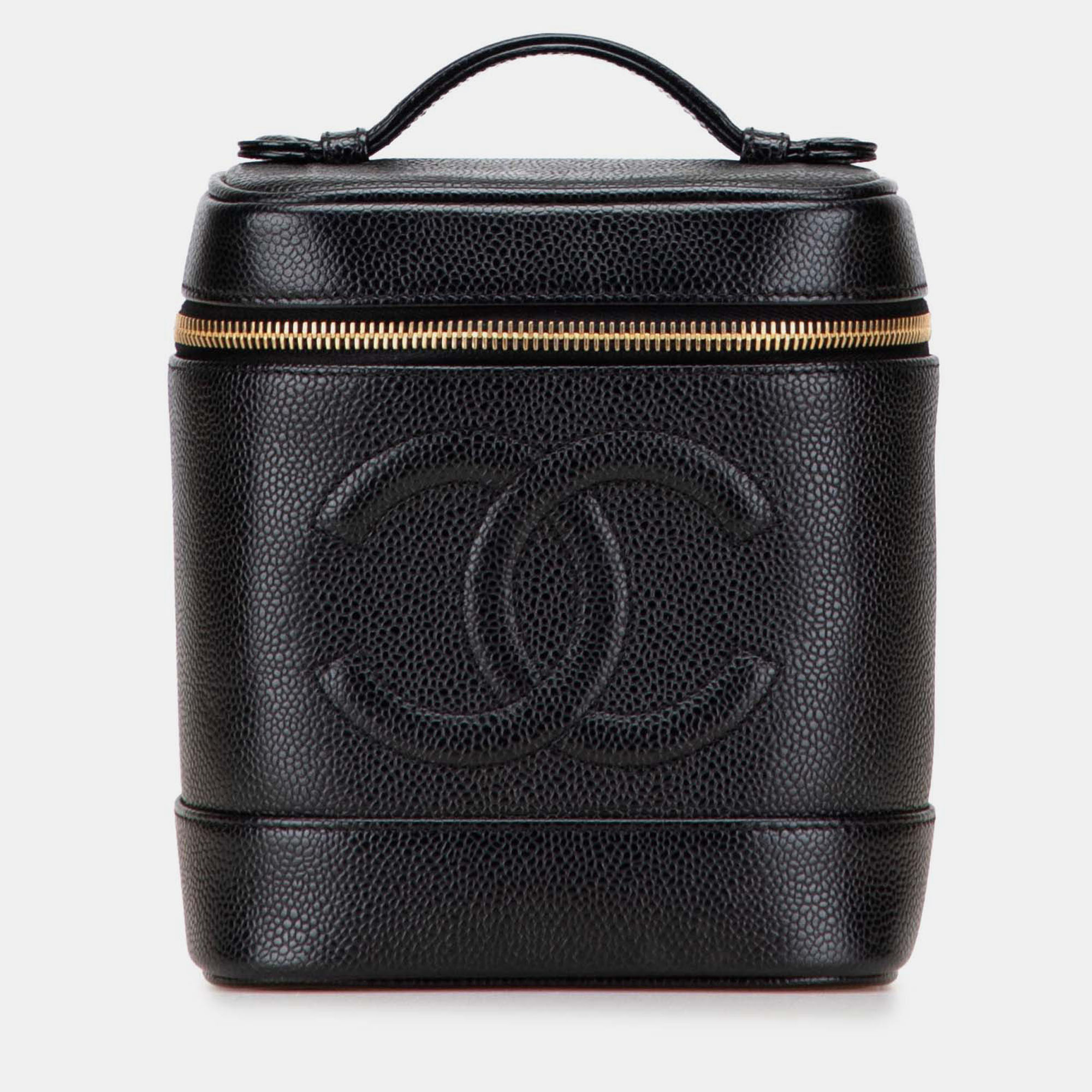 

Chanel Black CC Caviar Vanity Bag