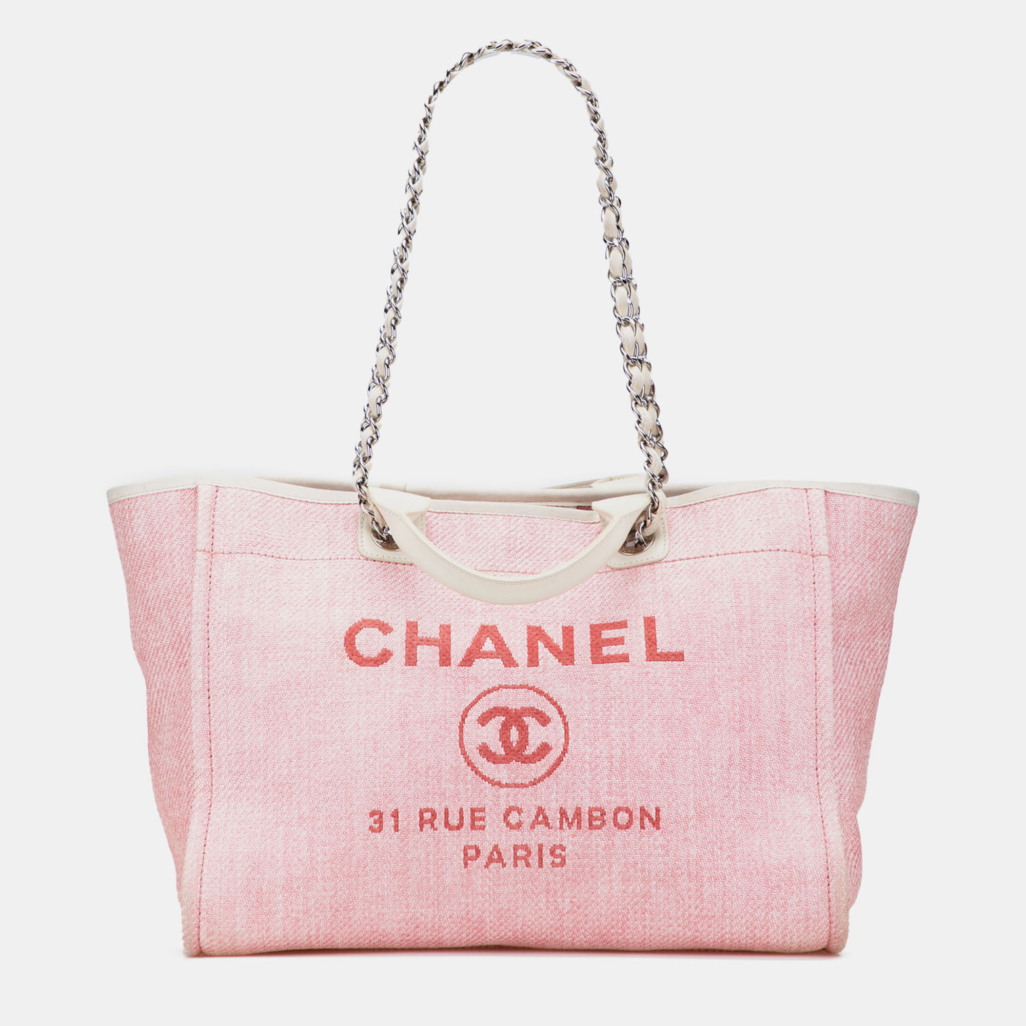

Chanel Pink Medium Canvas Deauville Satchel