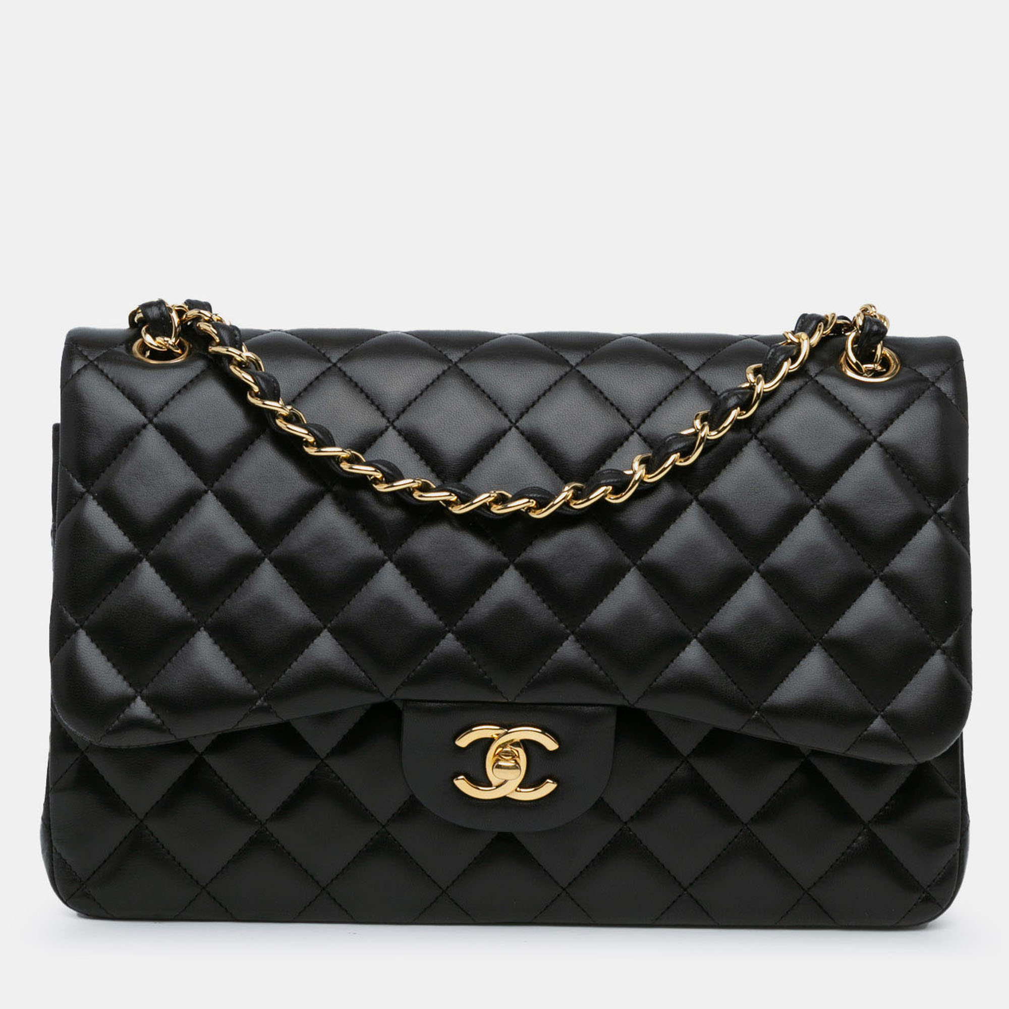 

Chanel Black Jumbo Classic Lambskin Double Flap