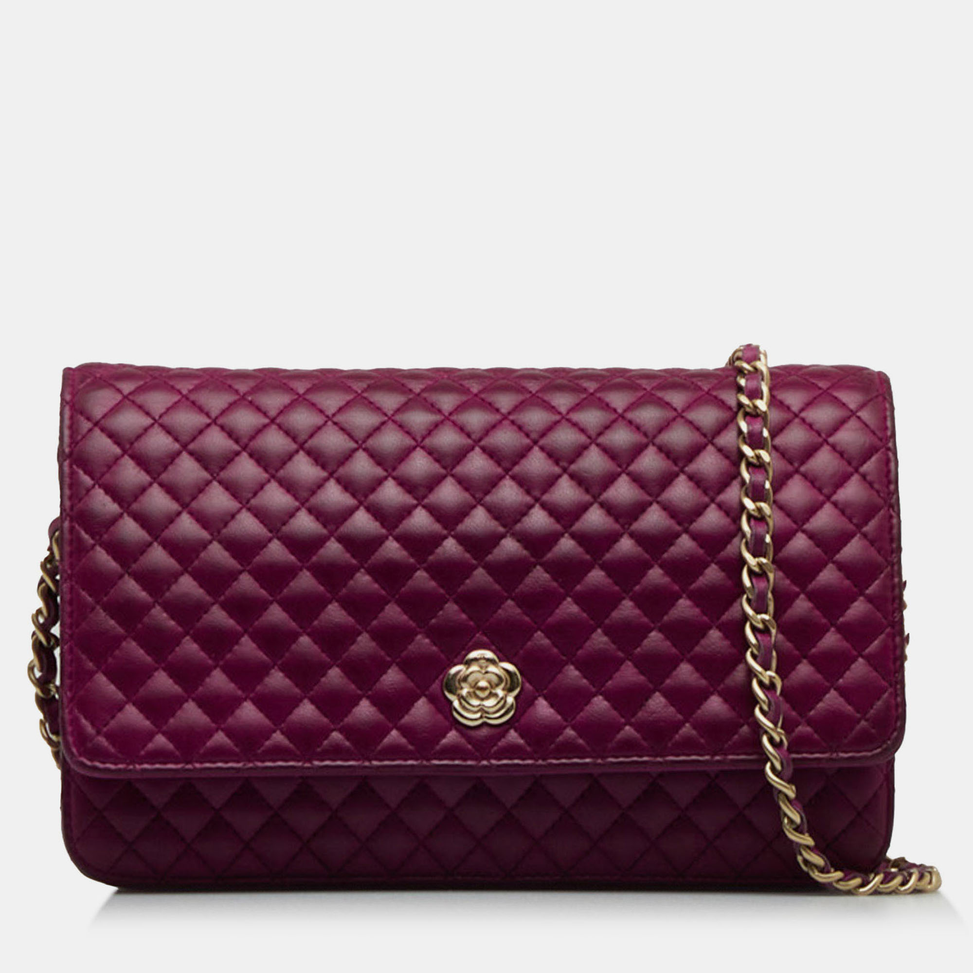 

Chanel Purple Camellia Wallet On Chain
