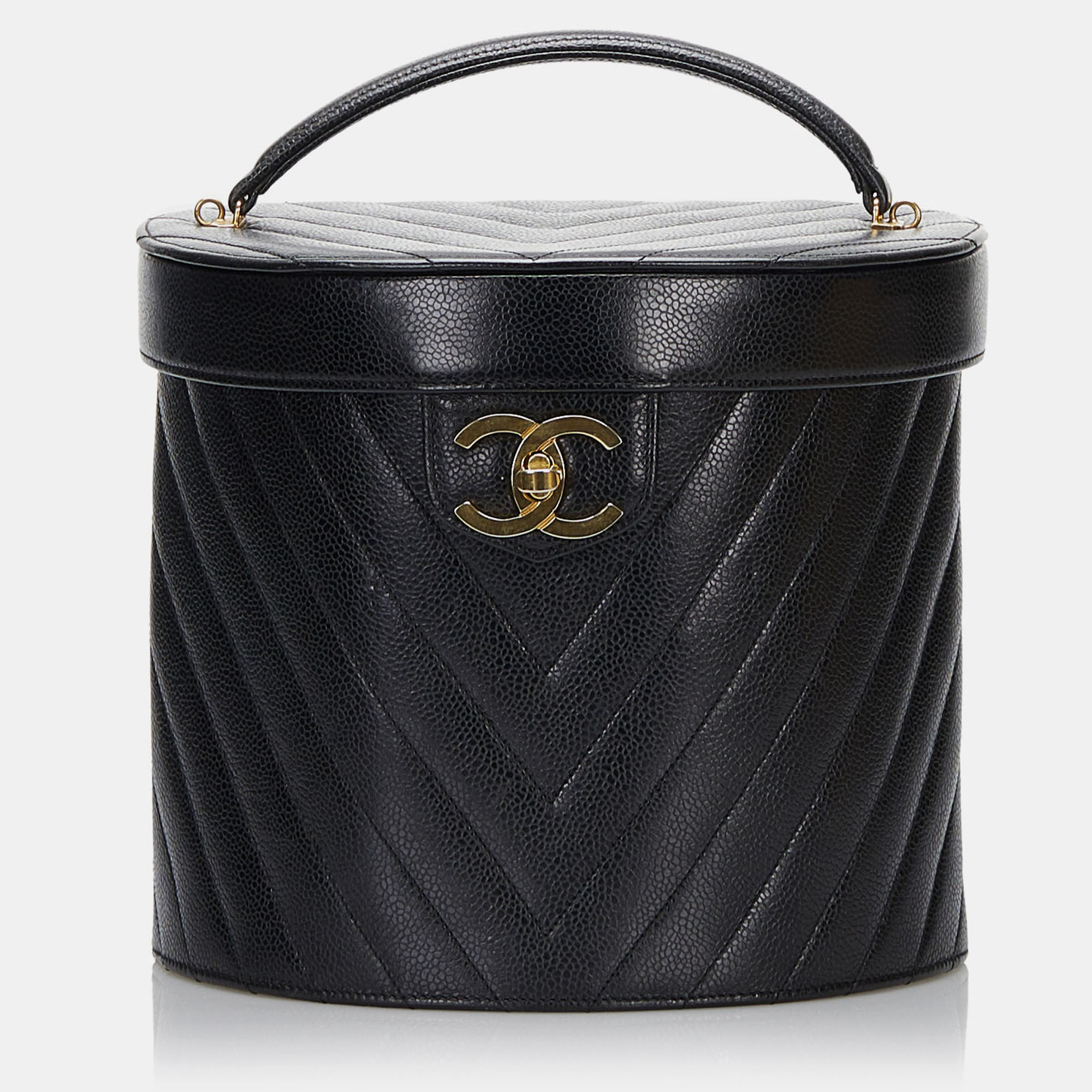 

Chanel Black CC Caviar Leather Vanity Bag