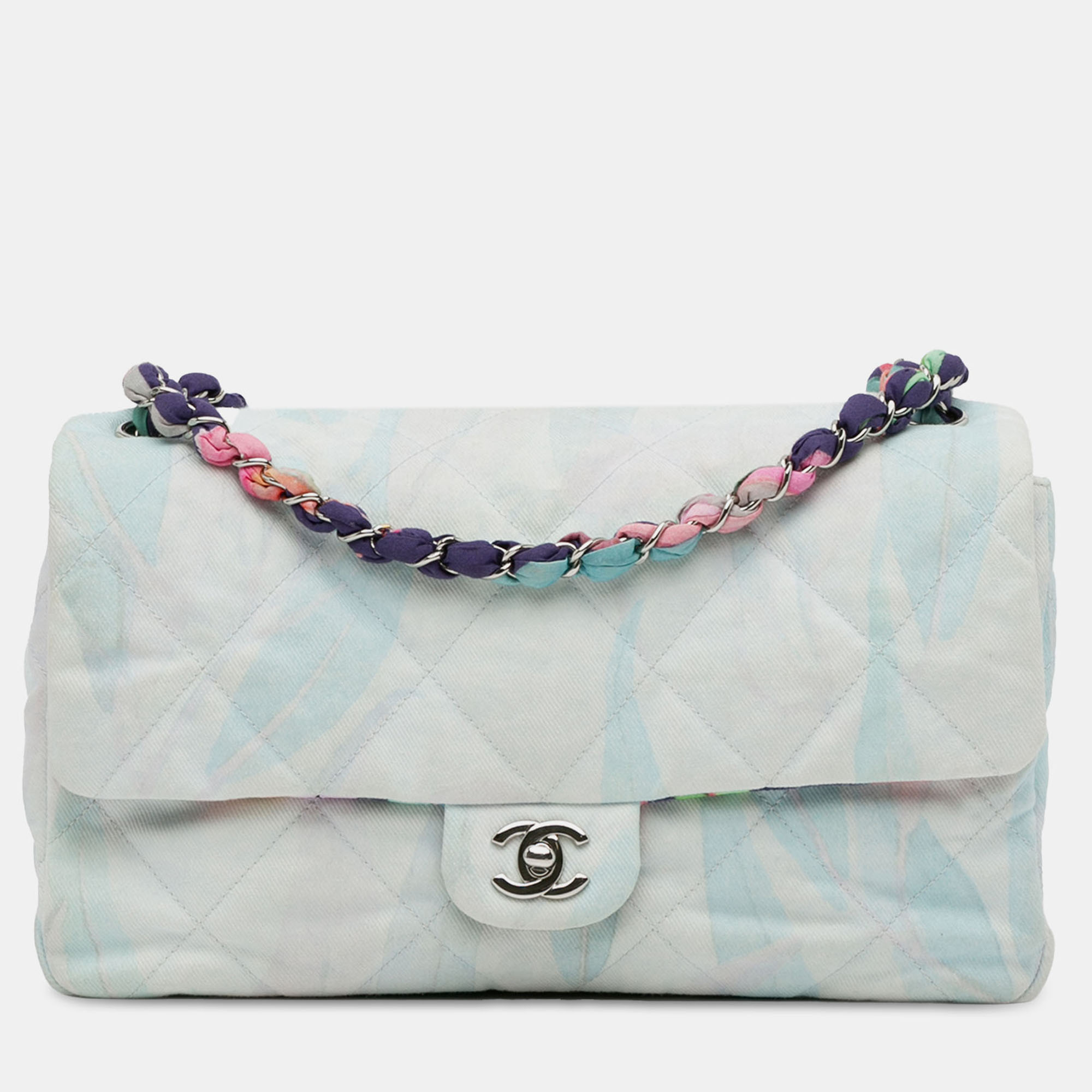 

Chanel Blue Quilted Jungle Jeans Flap