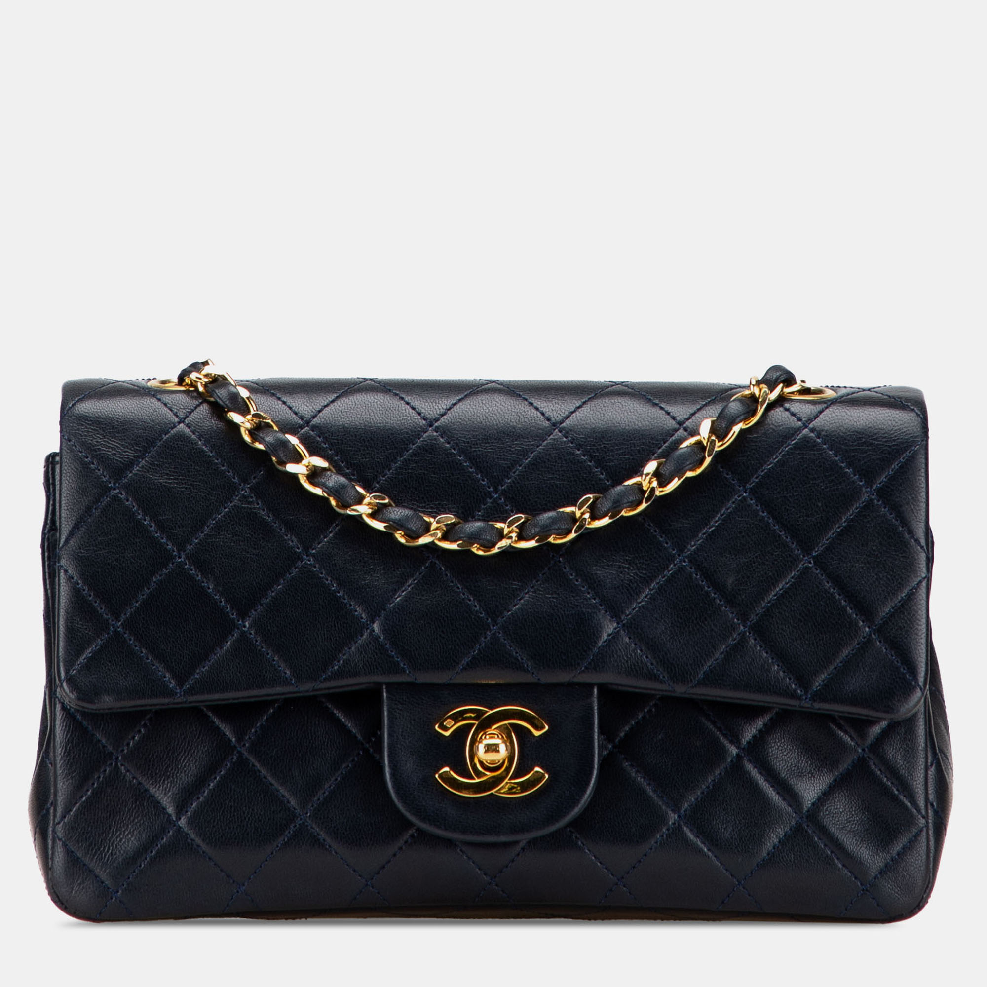 

Chanel Blue Small Classic Lambskin Double Flap