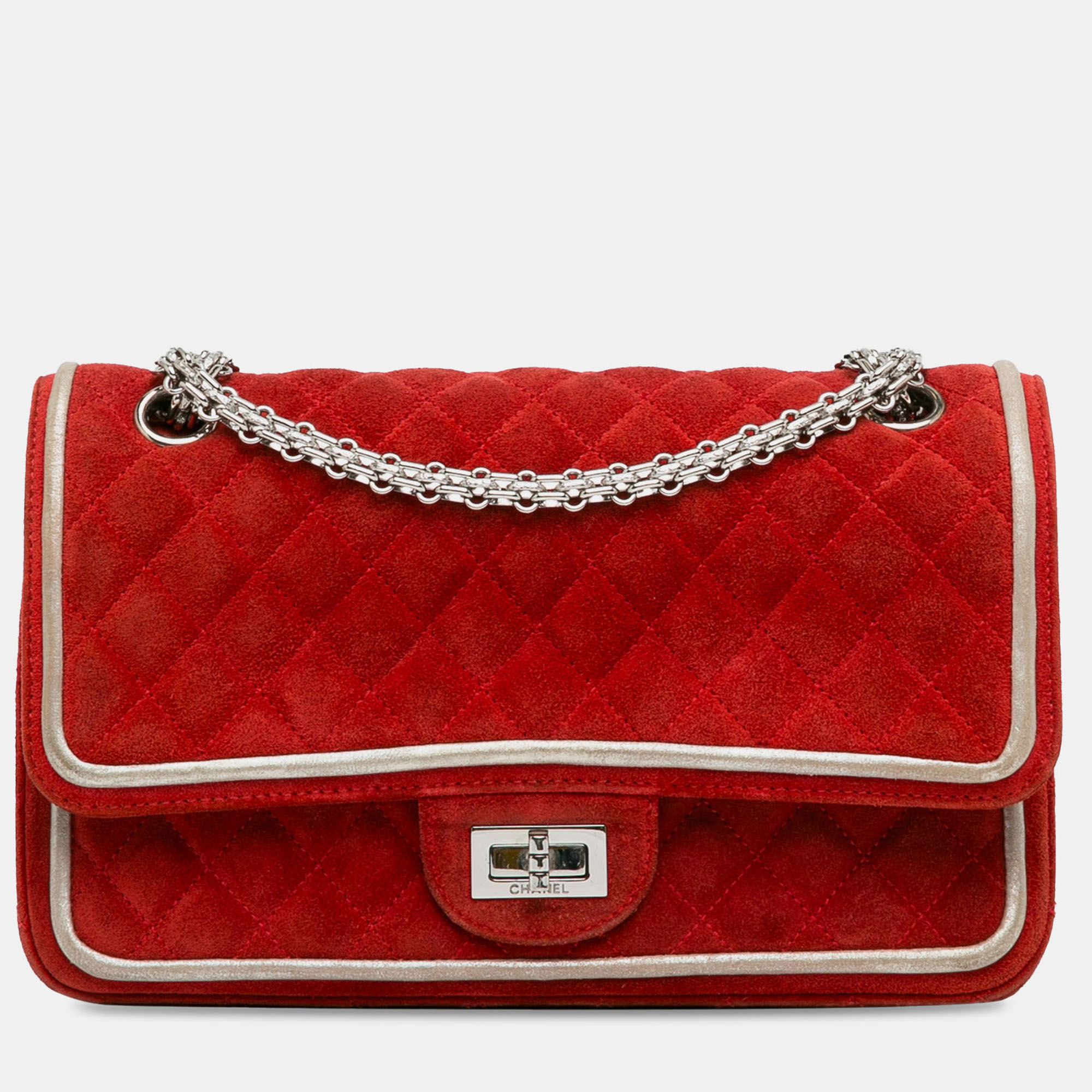 

Chanel Red Medium Suede Re-issue 2.55 Double Flap