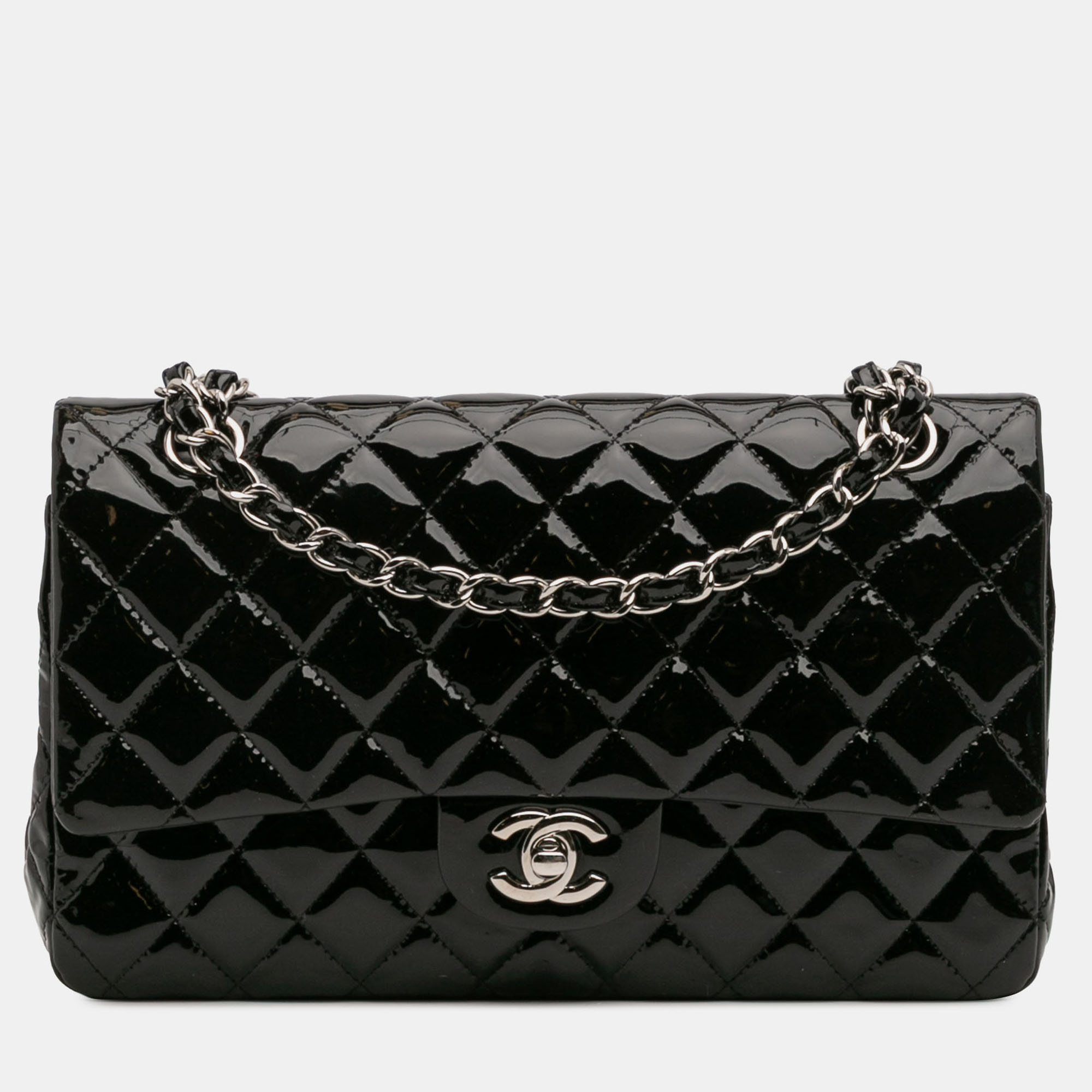 

Chanel Black Medium Classic Patent Double Flap