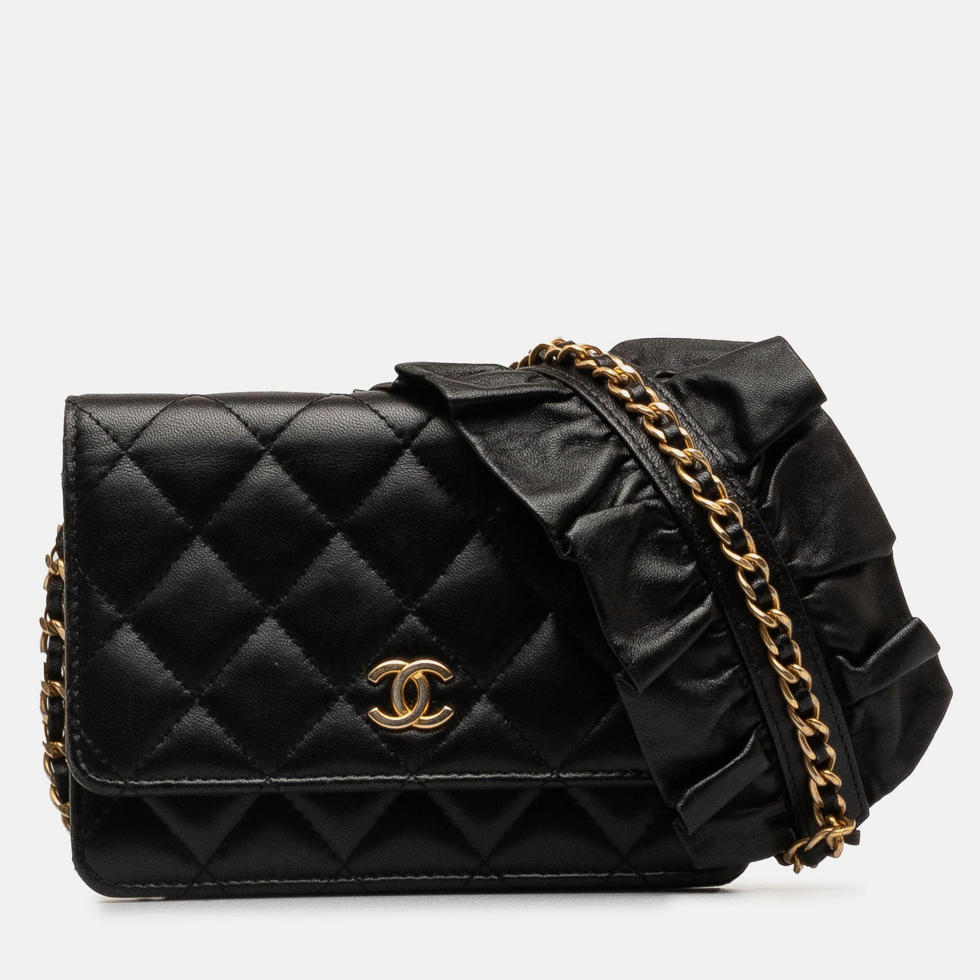 

Chanel Black Lambskin Romance Wallet On Chain