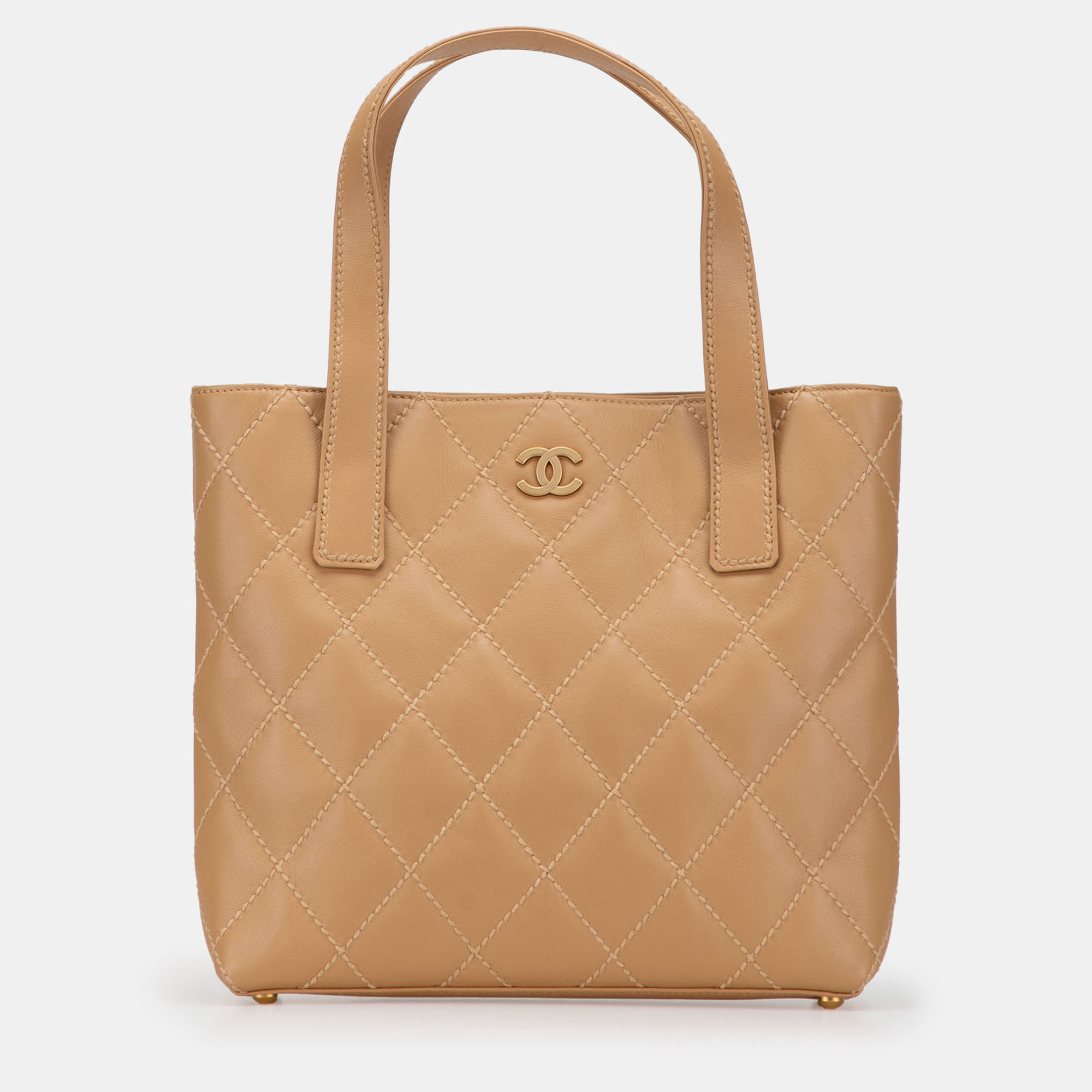 

Chanel Brown CC Wild Stitch Calfskin Handbag