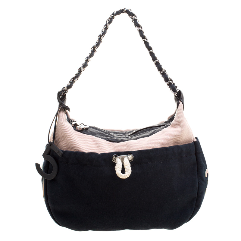 Pre Owned Chanel Multicolor Canvas CC Drawstring Hobo