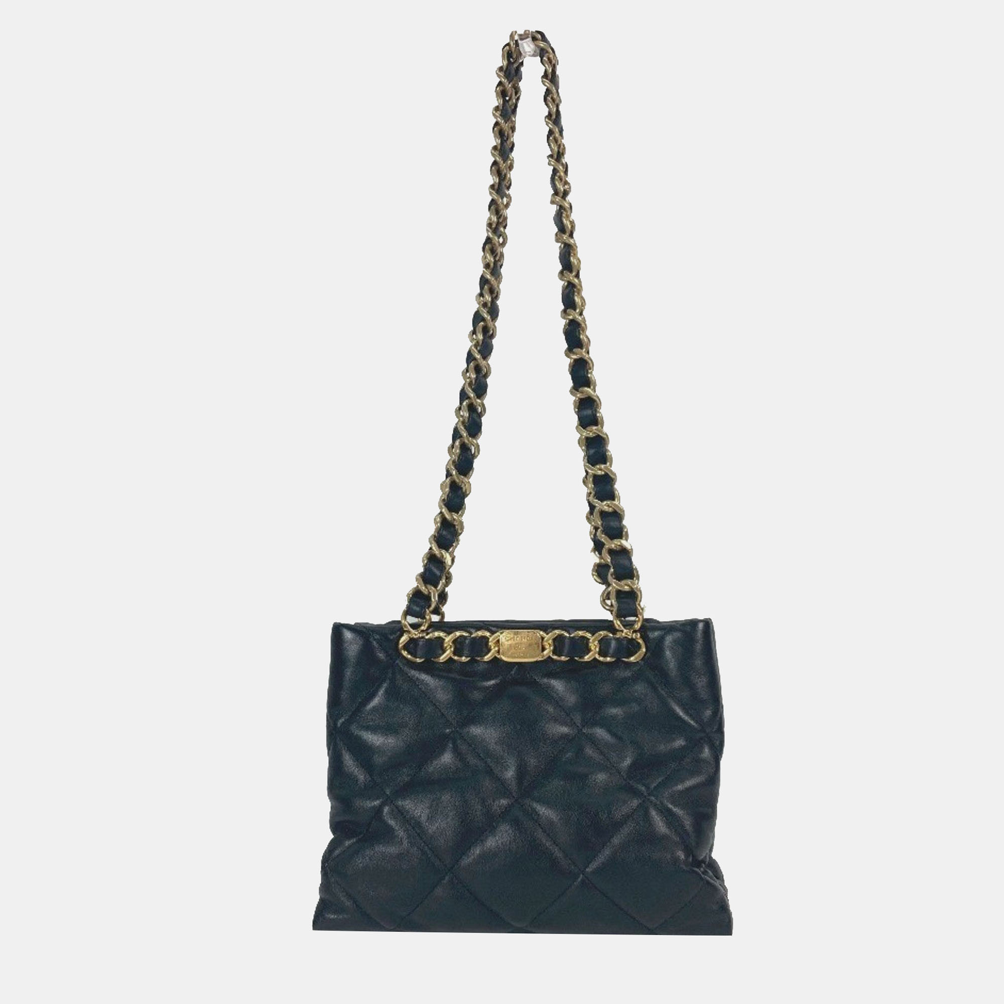 

Chanel CC Black Leather Tote Bag