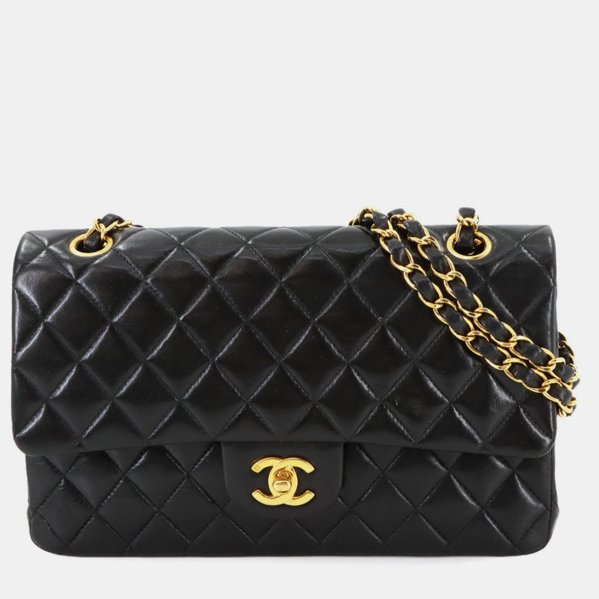 

Chanel Classic Double Flap Black Leather Shoulder Bag