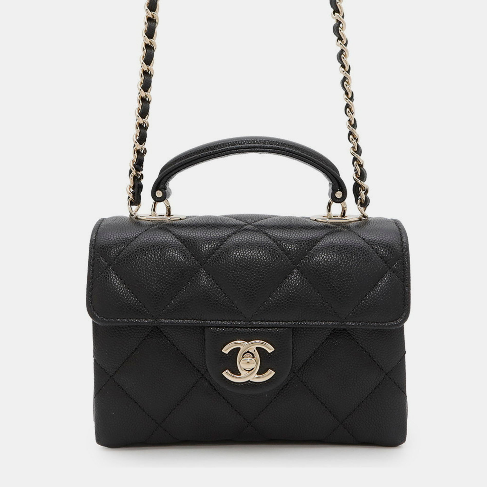 

Chanel Retro Twist Mini Black Leather Top Handle Bag