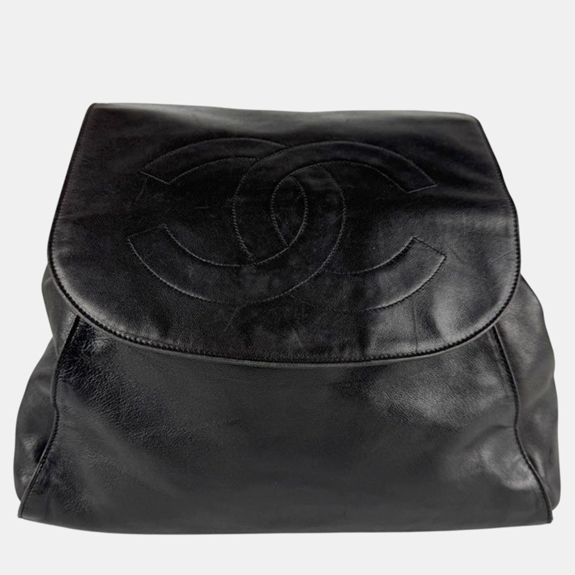 

Chanel Backpack In Black Lambskin