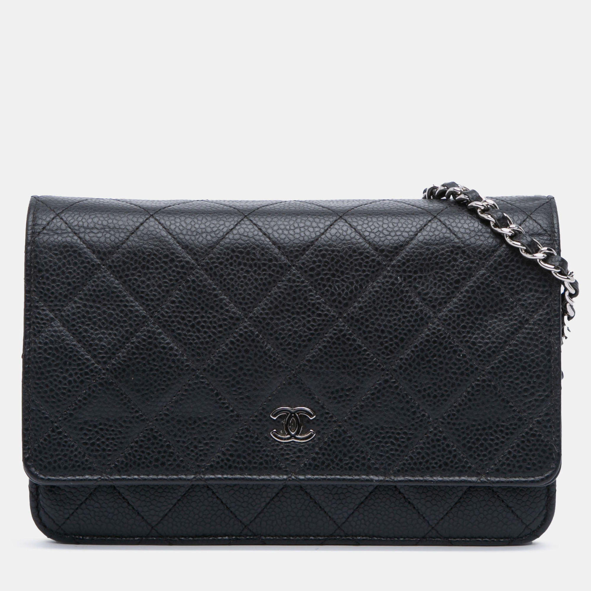 

Chanel Black CC Quilted Caviar Wallet on Chain