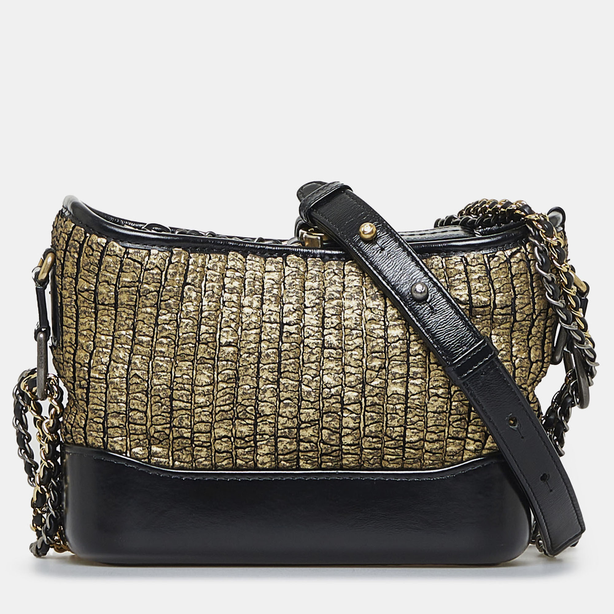 

Chanel Black Small Painted Knit Gabrielle Crossbody Bag