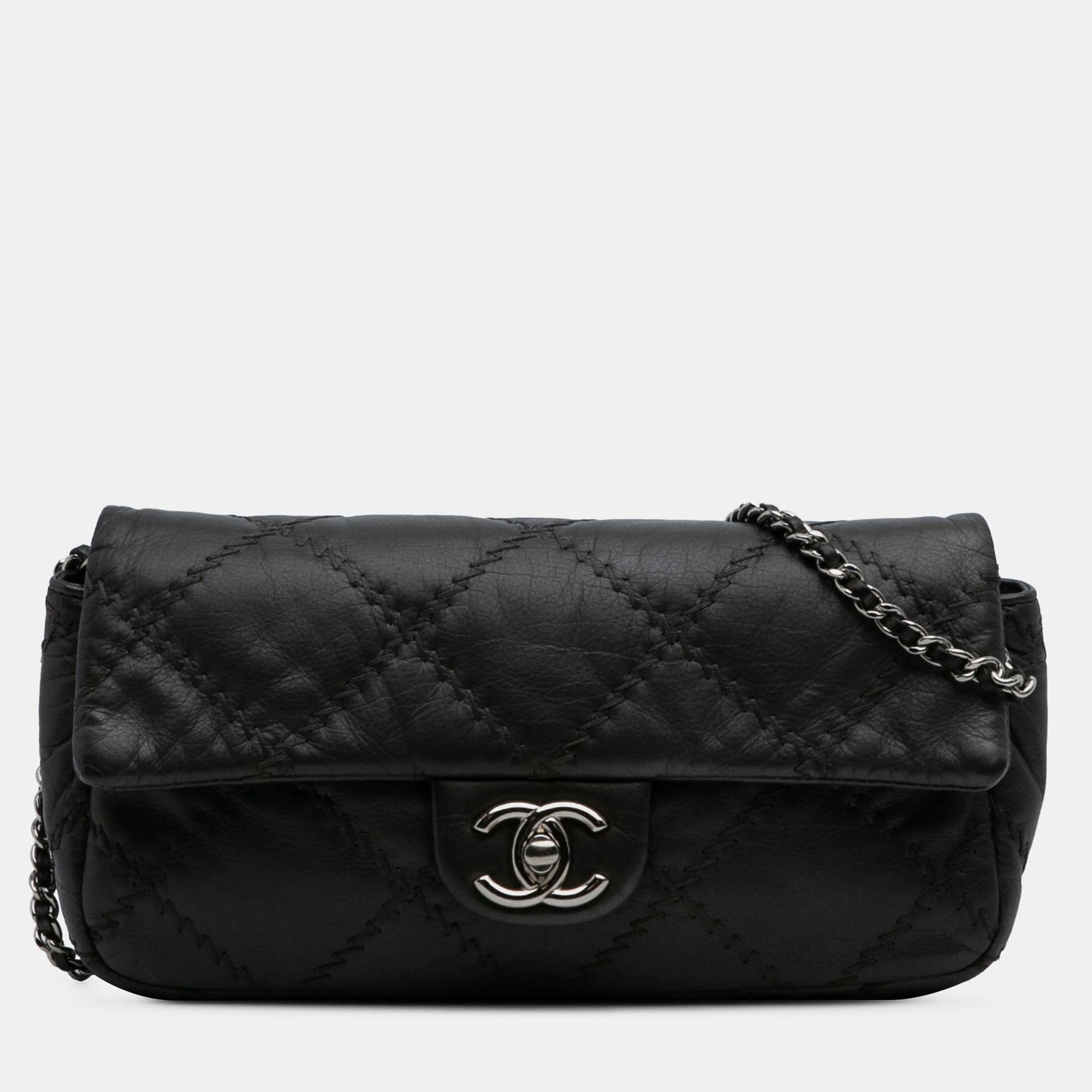 

Chanel Black CC Quilted Calfskin Ultimate Stitch Flap