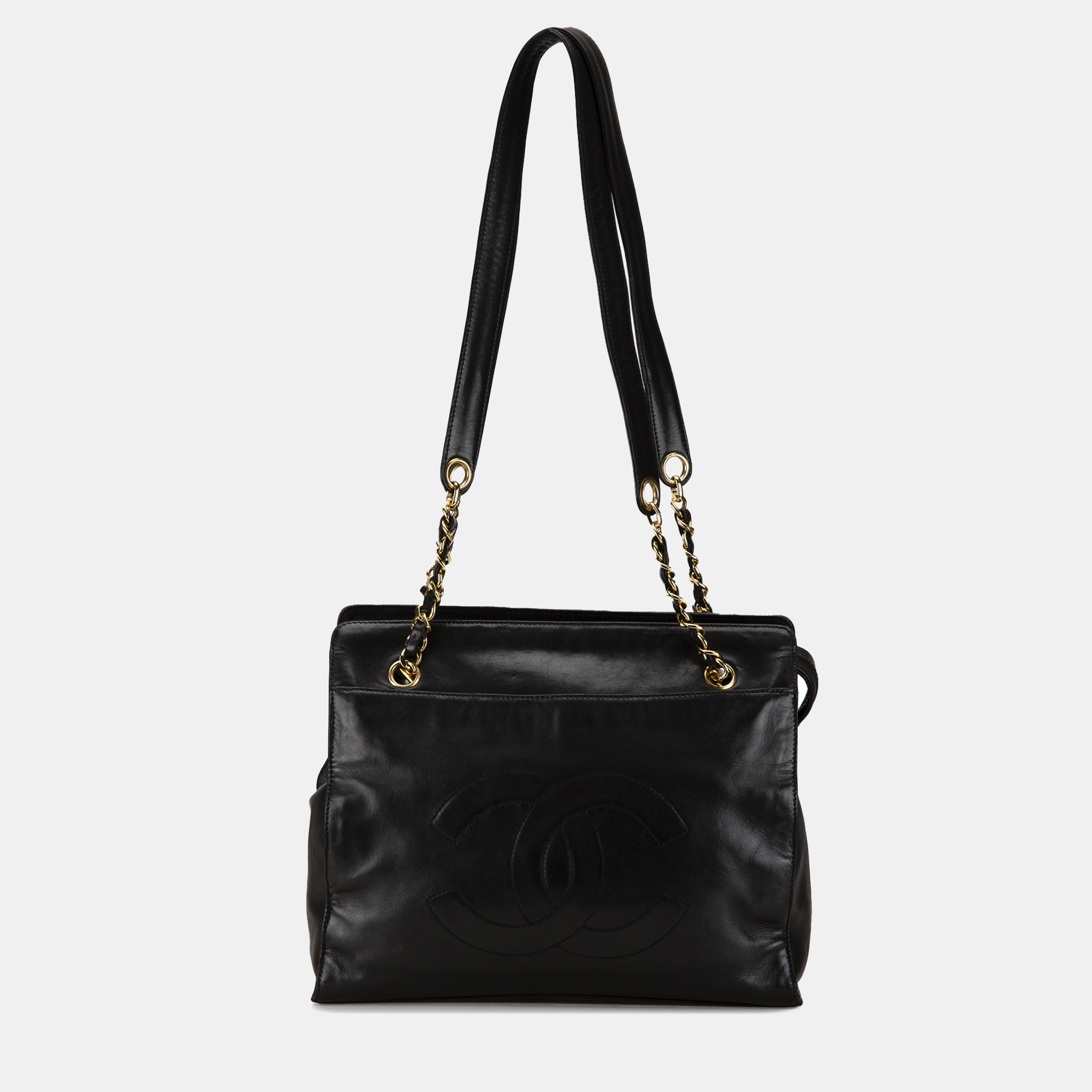 

Chanel Black CC Lambskin Chain Tote